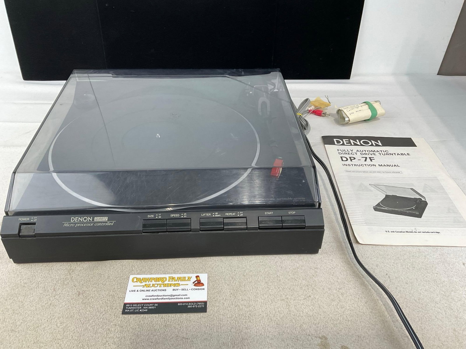 Denon Fully Automatic Direct Drive Turntable DP-7F, w/Manual, tested & working: Appears to be in good shape. The piece measures approx 5h x 15w x 15d inches. See pics. E-6400