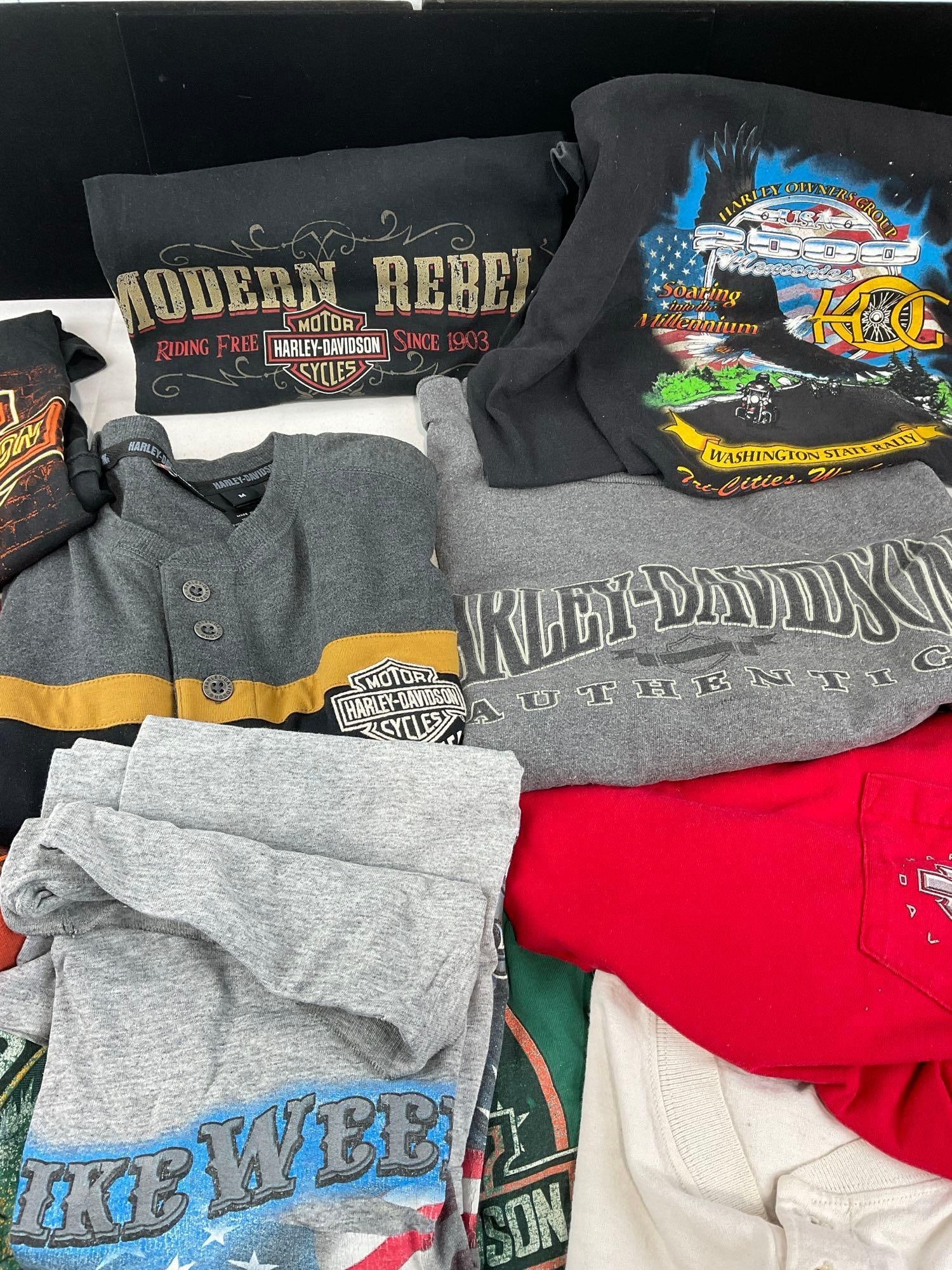 Variety of 13 Harley Davidson T-Shirts, Vintage & more modern, Mens Size Medium & Large - 3