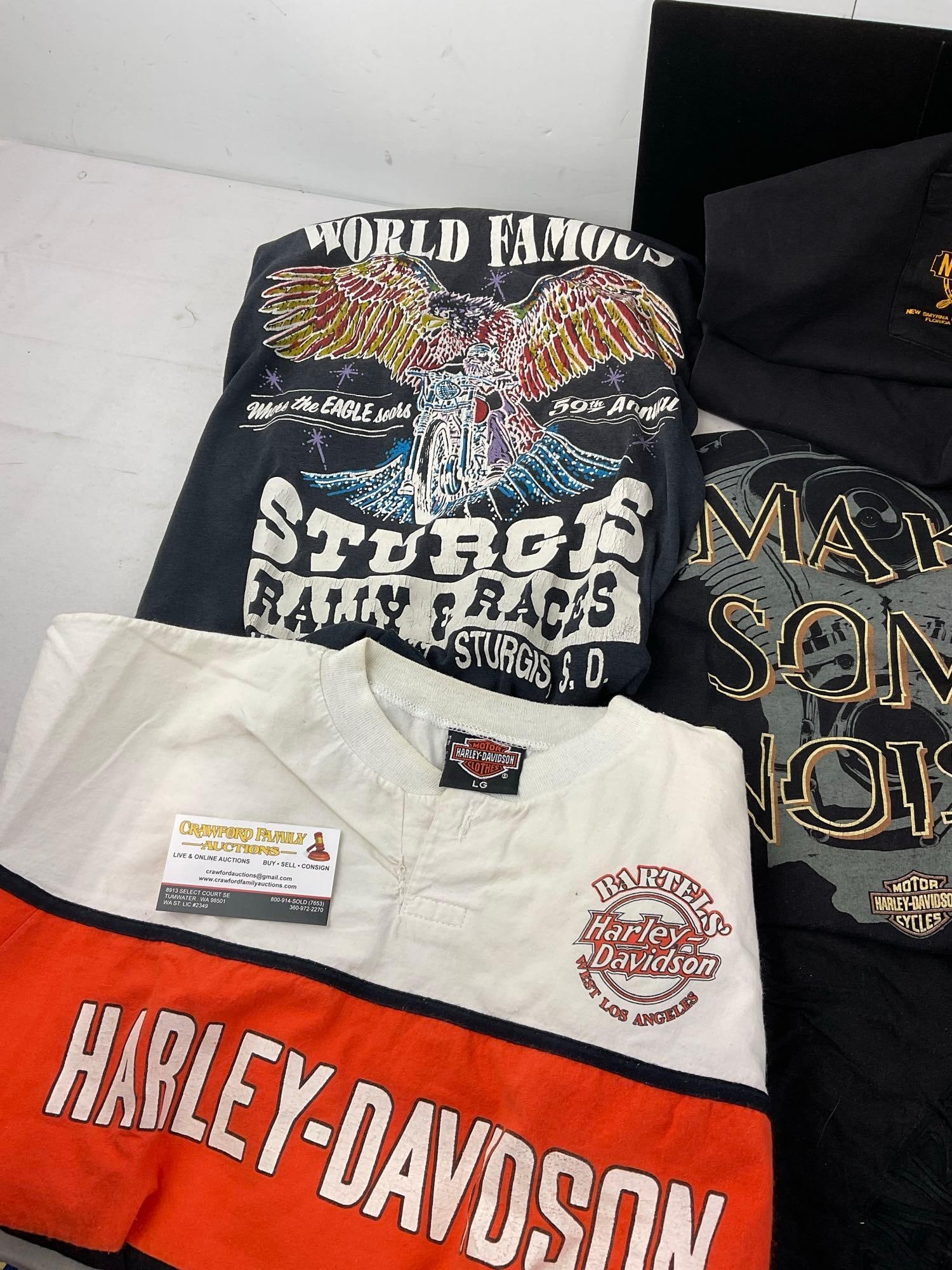 Variety of 13 Harley Davidson Mens Size Medium & Large T-Shirts, Vintage & more modern - 2