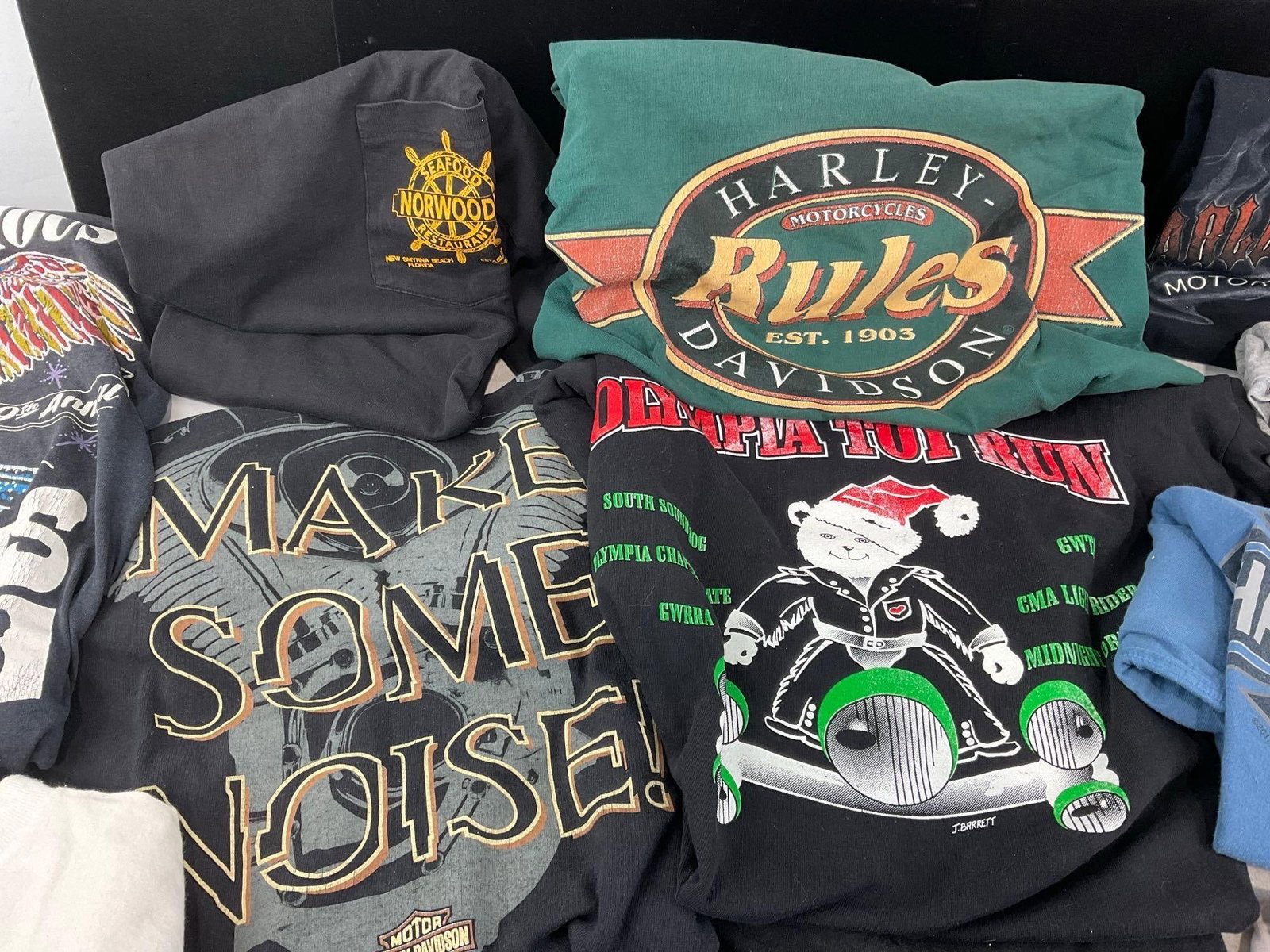Variety of 13 Harley Davidson Mens Size Medium & Large T-Shirts, Vintage & more modern - 3
