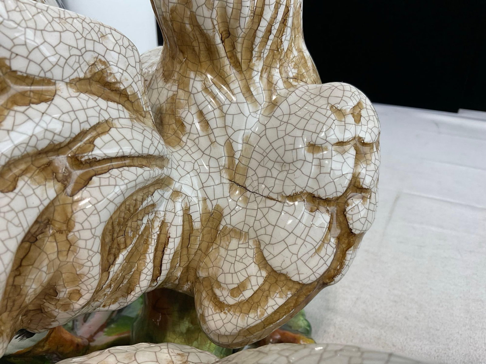 3 Decor Ceramic Chicken Figures, 2x Farmhouse Rooster & Hen w/Chicks - 6
