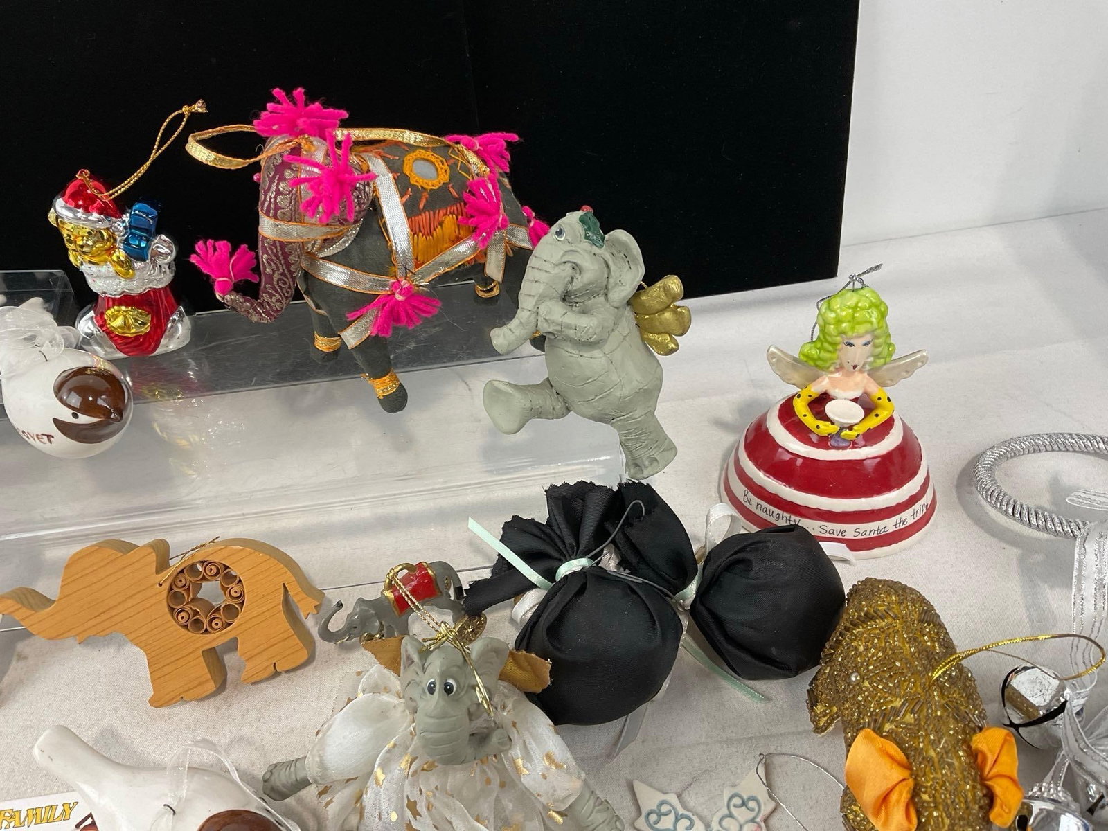 Variety of Christmas Ornaments, Pewter Cardinals, Elephants, Santa, Lenox Tree, Folded Paper & more - 3