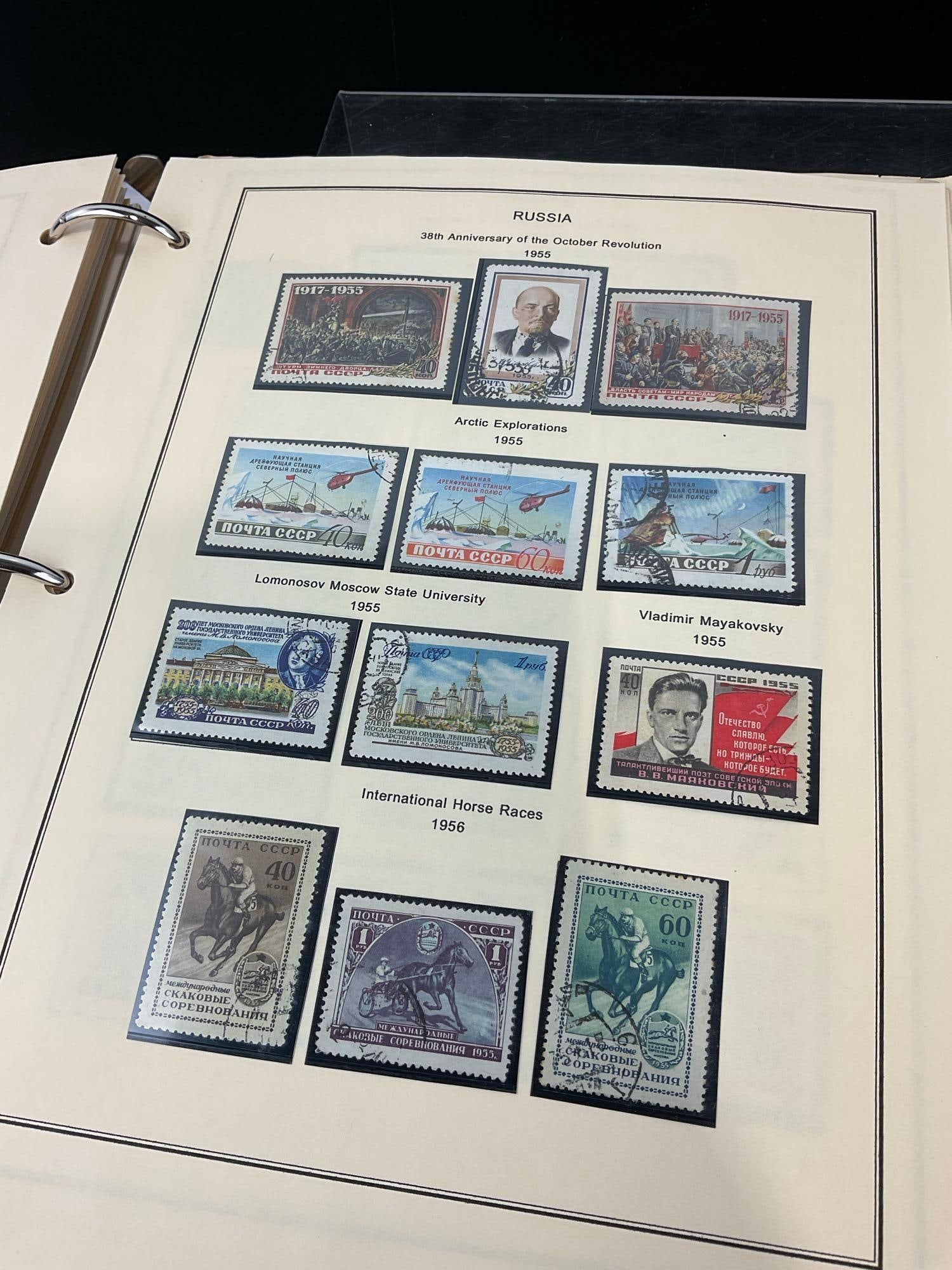Large Album w/stamps from Russia, some from ~1866 to 1960s, & Universal Stamp Album - 10