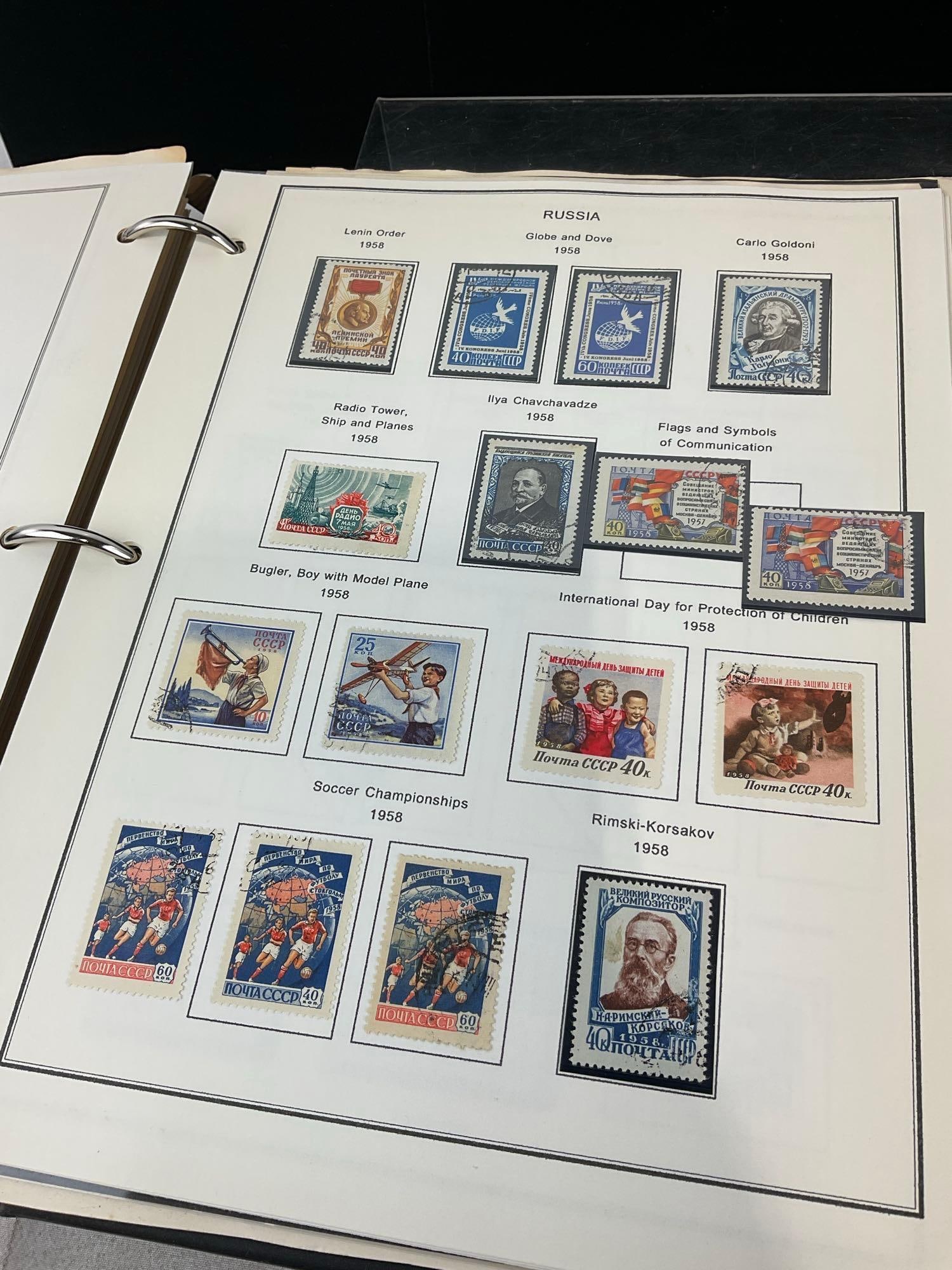 Large Album w/stamps from Russia, some from ~1866 to 1960s, & Universal Stamp Album - 13