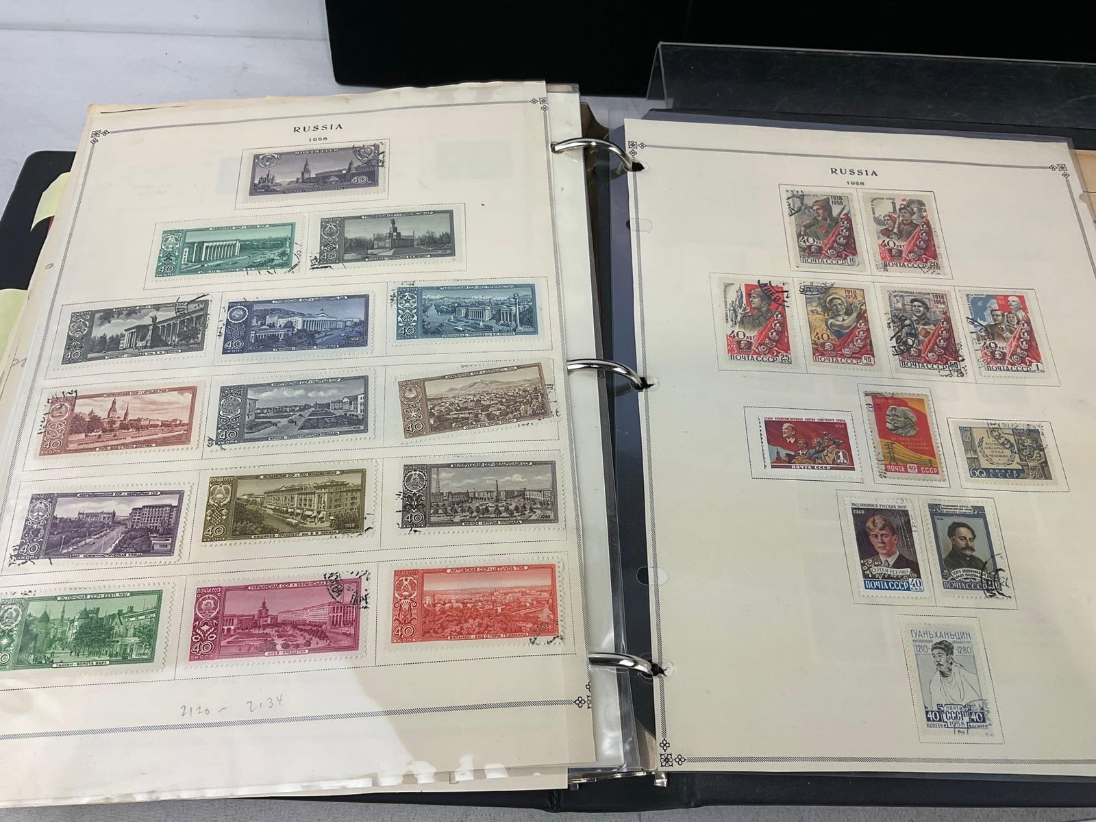 Large Album w/stamps from Russia, some from ~1866 to 1960s, & Universal Stamp Album - 14