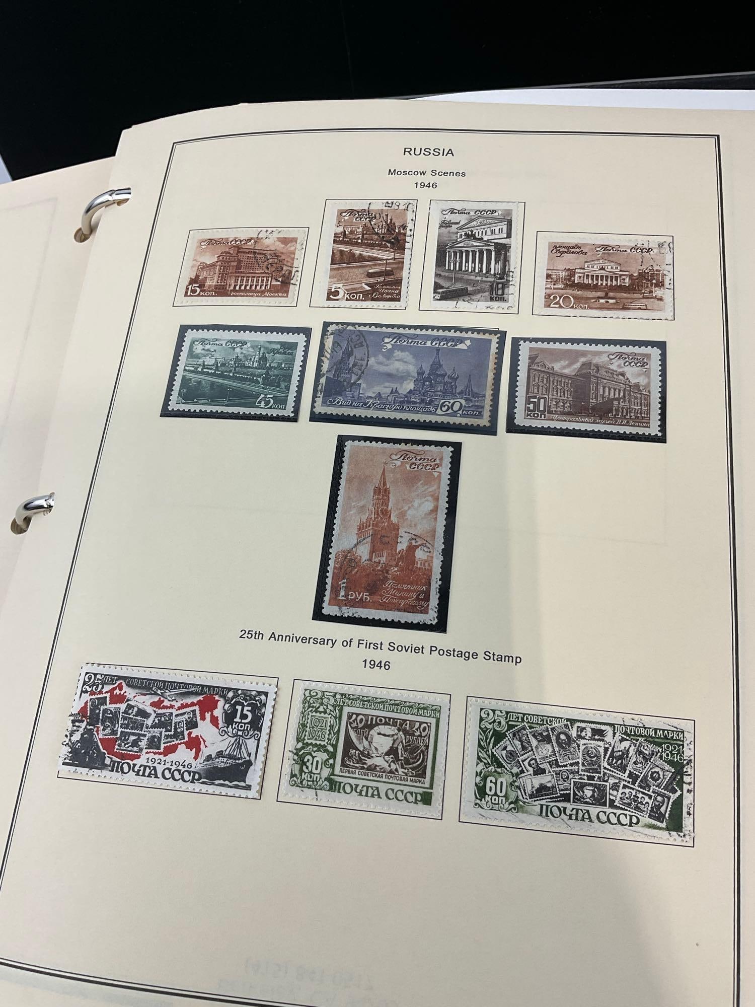 Large Album w/stamps from Russia, some from ~1866 to 1960s, & Universal Stamp Album - 6