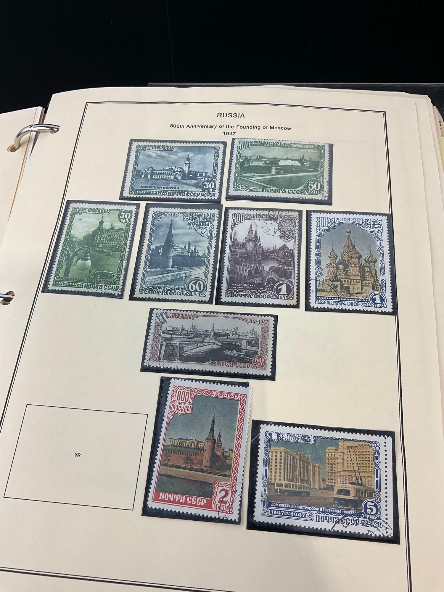 Large Album w/stamps from Russia, some from ~1866 to 1960s, & Universal Stamp Album - 7