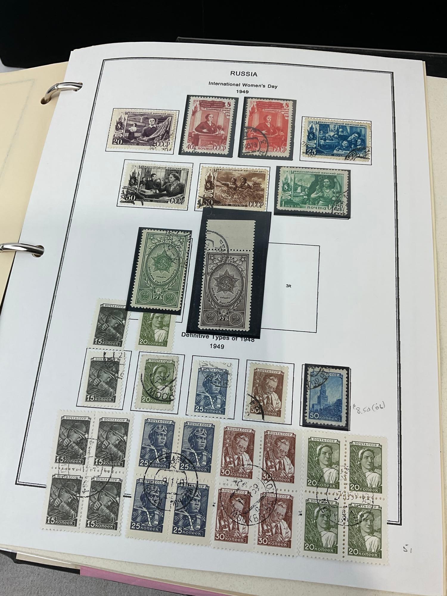 Large Album w/stamps from Russia, some from ~1866 to 1960s, & Universal Stamp Album - 8
