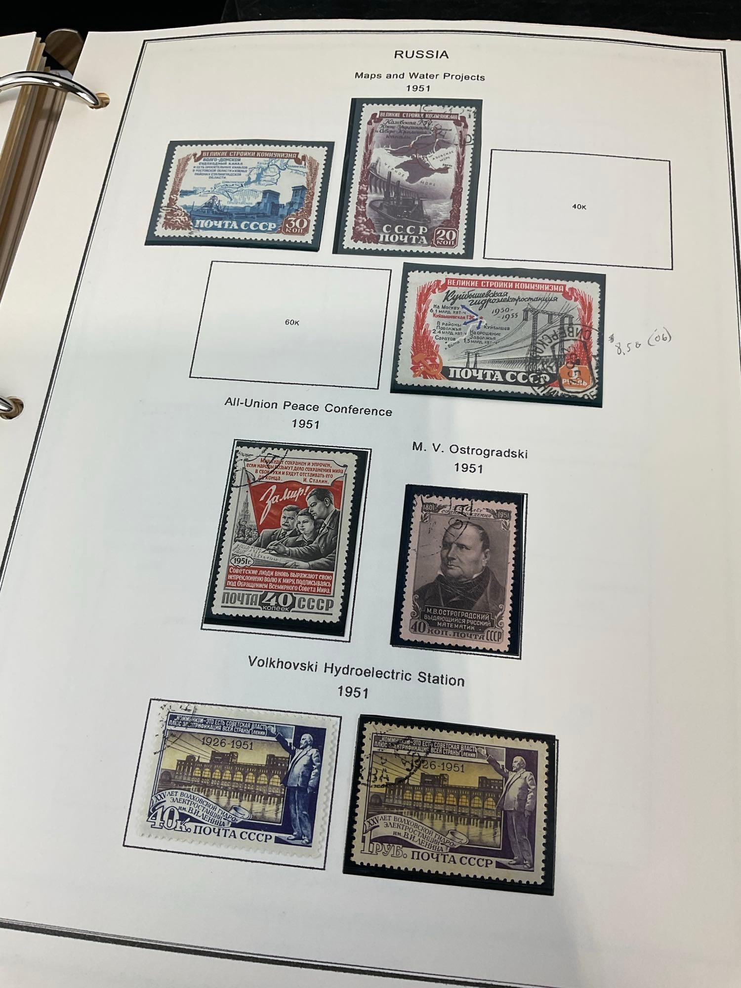 Large Album w/stamps from Russia, some from ~1866 to 1960s, & Universal Stamp Album - 9