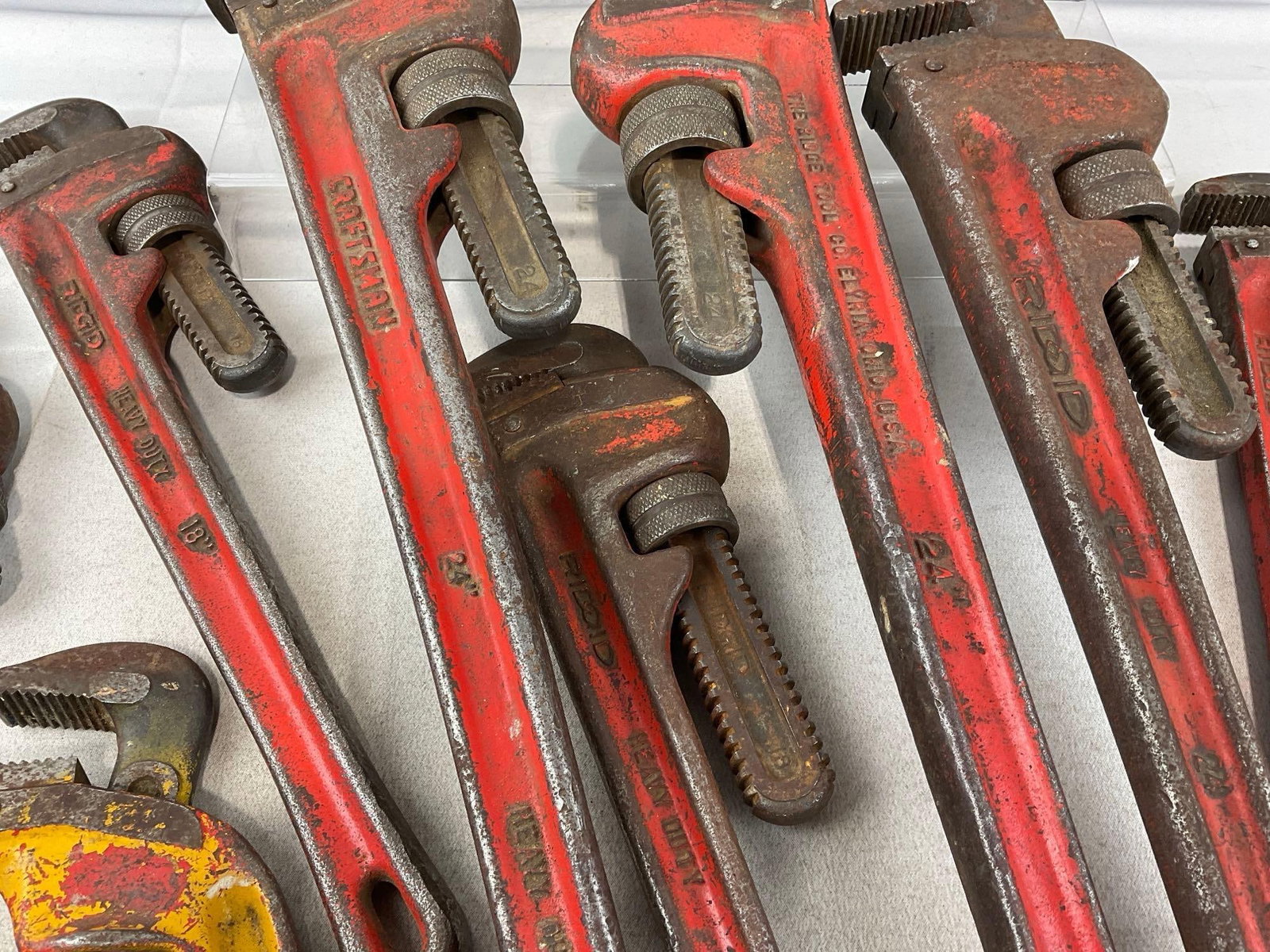 10 Craftsman & Ridgid Cast Iron Pipe Wrenches, 24, 18, 14 inches, & smaller - 4