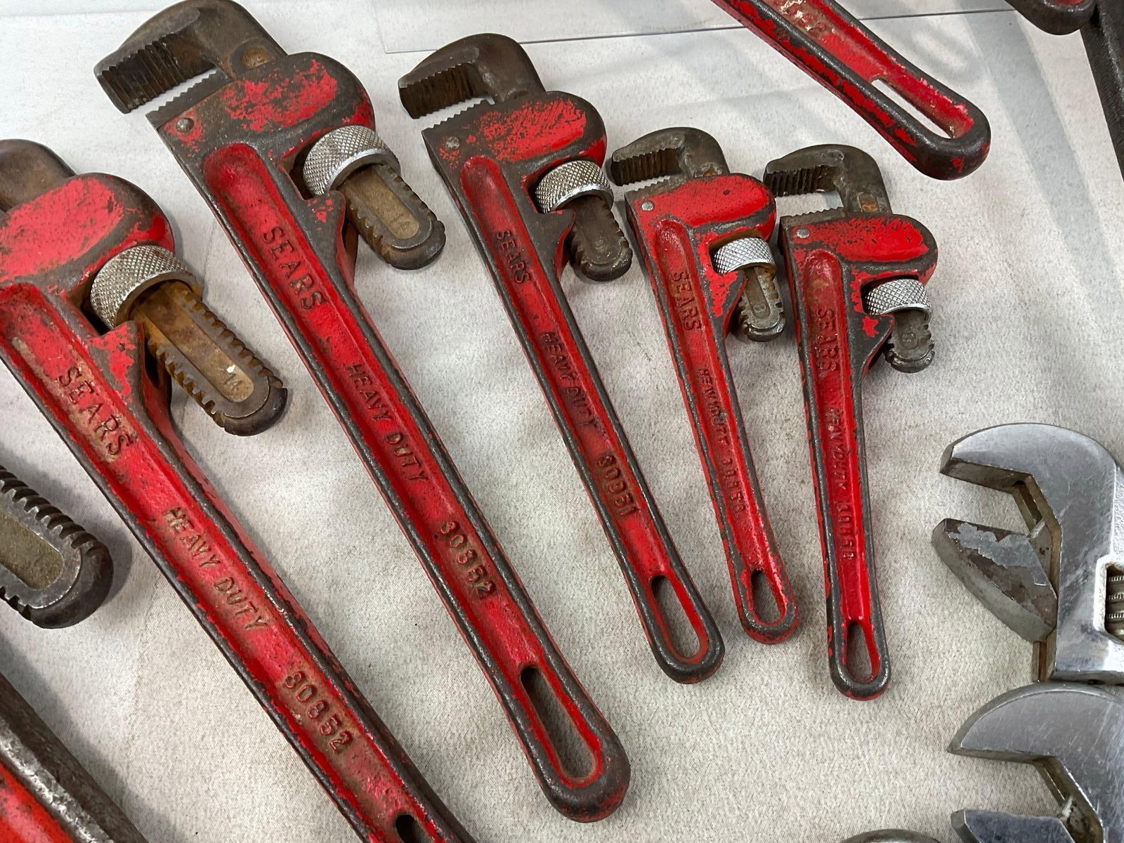 9 Sears/Craftsman Pipe Wrenches, assorted sizes, 5 Crescent Wrenches, Locking Pliers, & more - 5