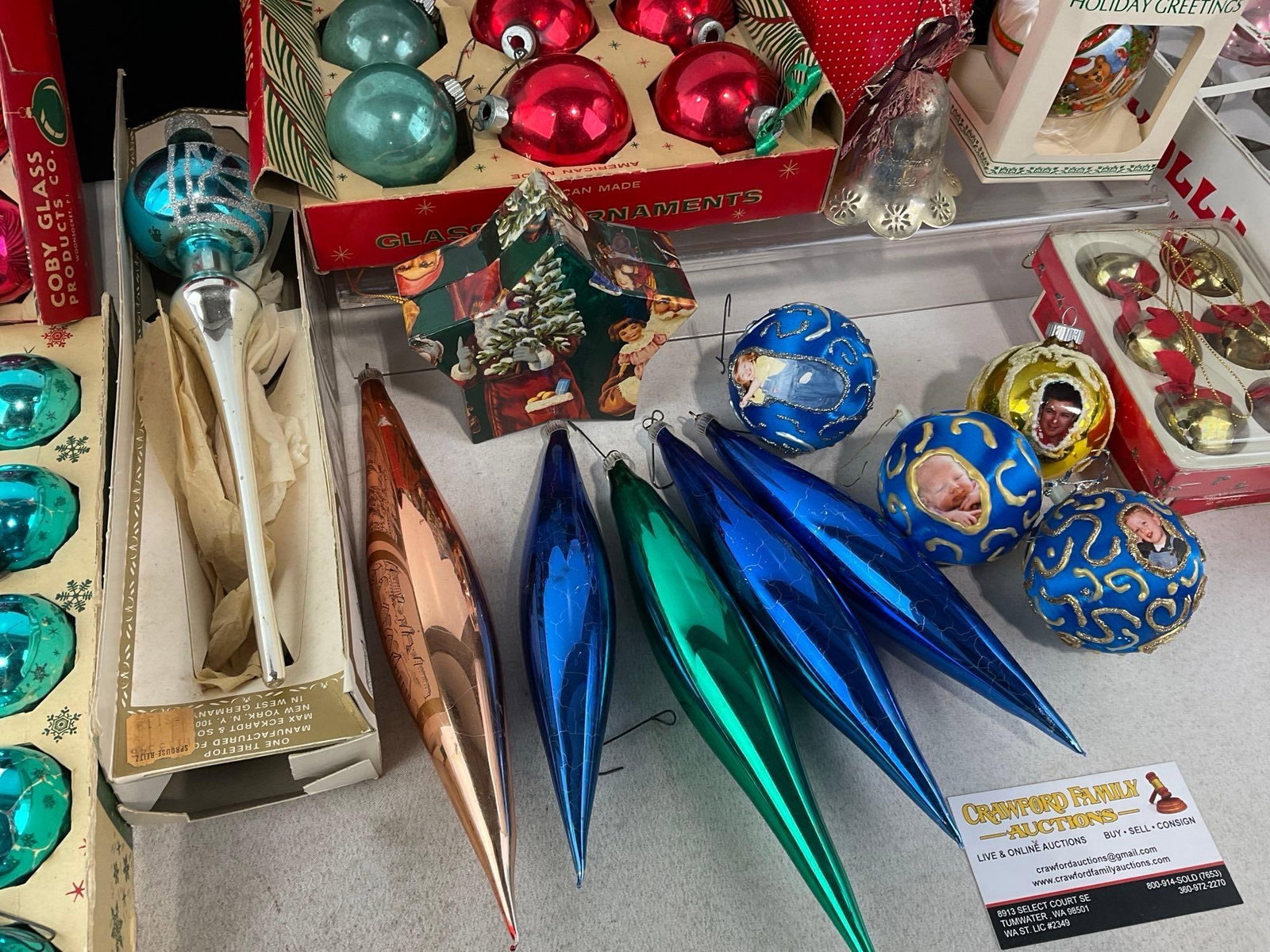 Assortment of Vintage Glass Christmas Ornaments, Coby Glass Products Co, Holly, Lillian Vernon &m... - 3