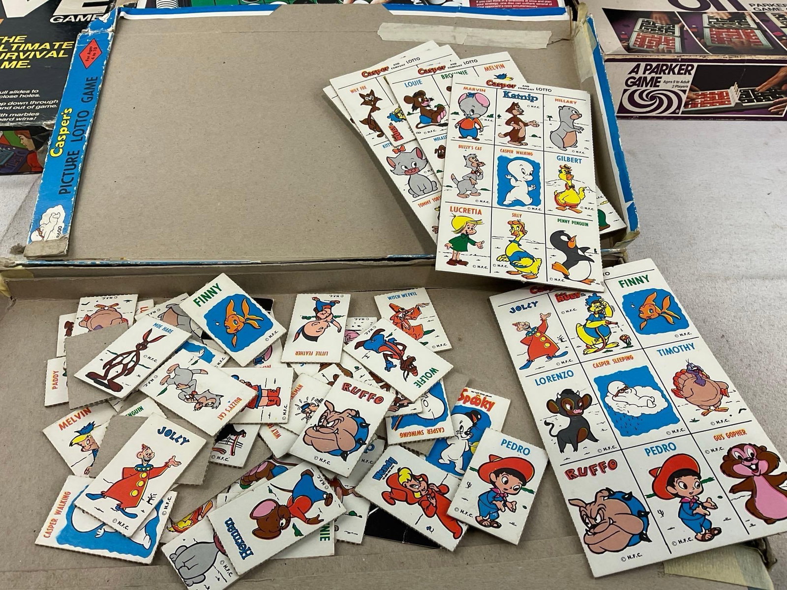 6 Vintage Games, Aggravation, Concentration, Othello, Stay Alive, Square Off, Caspers Picture Lotto - 4