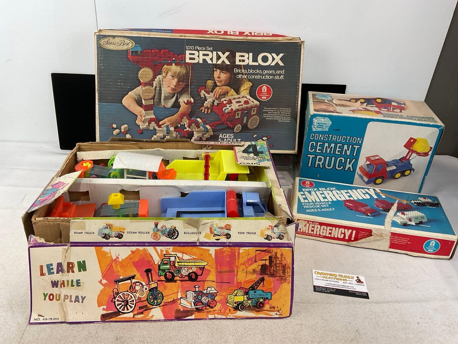 2x Sears Brix Blox Brick Sets, Construction Cement Truck, Learn While You Play Toy Truck Set: Appears to be in good shape. The piece measures approx 15h x 19w x 12d inches. See pics. E-6300