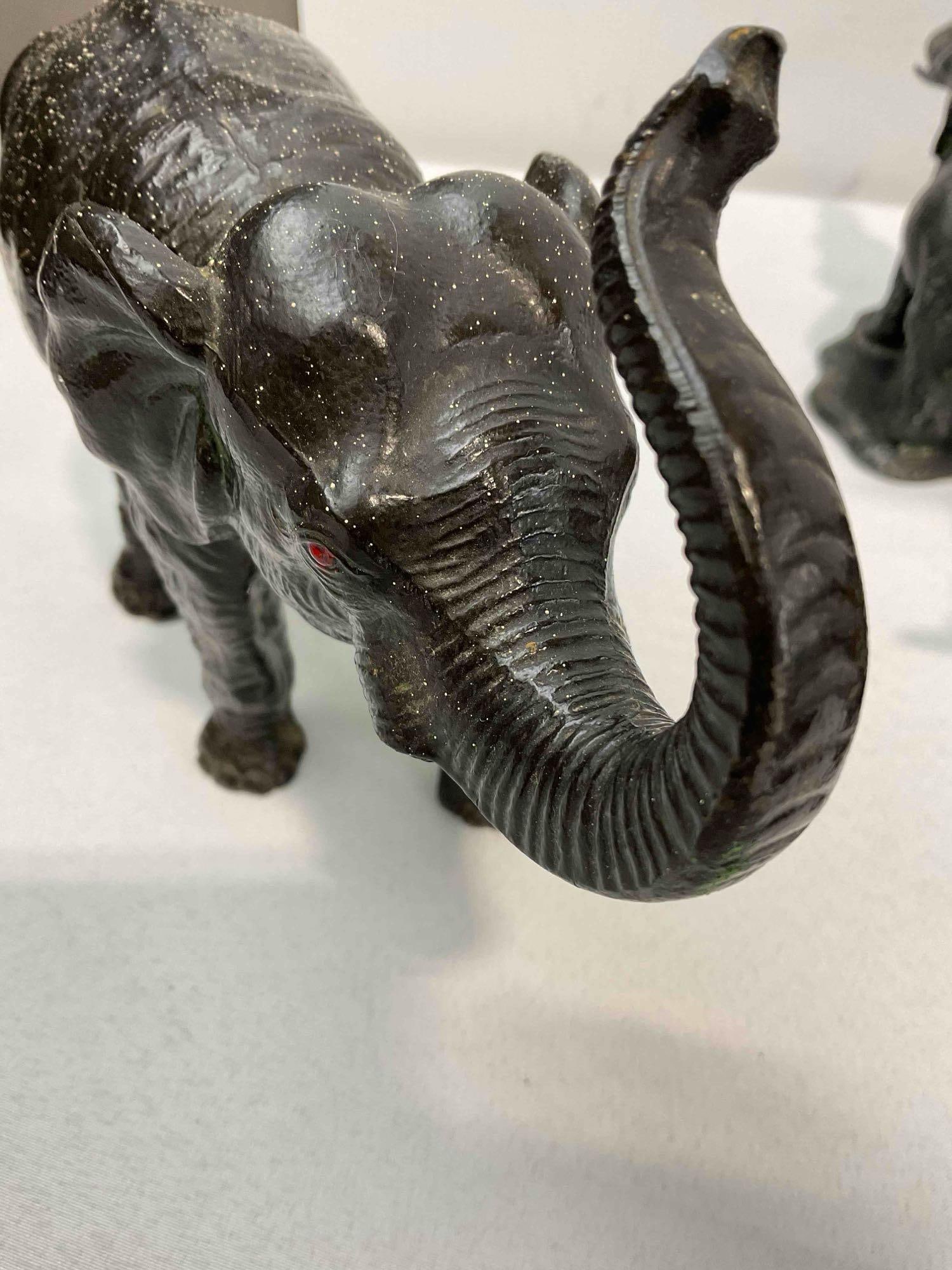 12 pcs Vintage Metal Elephant Figurines, incl. Candle Holder, Coin Bank, Book Ends & More! - 6