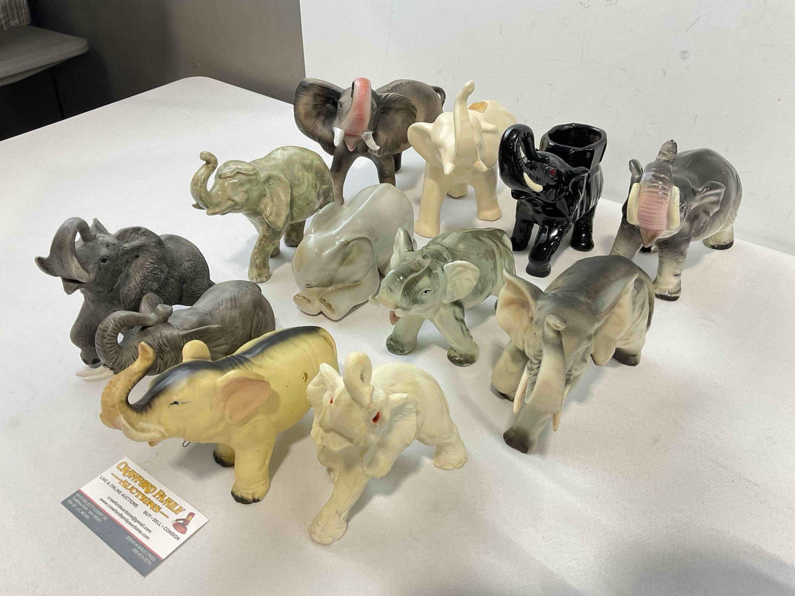 12 pcs Vintage Ceramic Elephant Figurines, incl. Made in Japan & More! Fair Condition. See pics. - 2