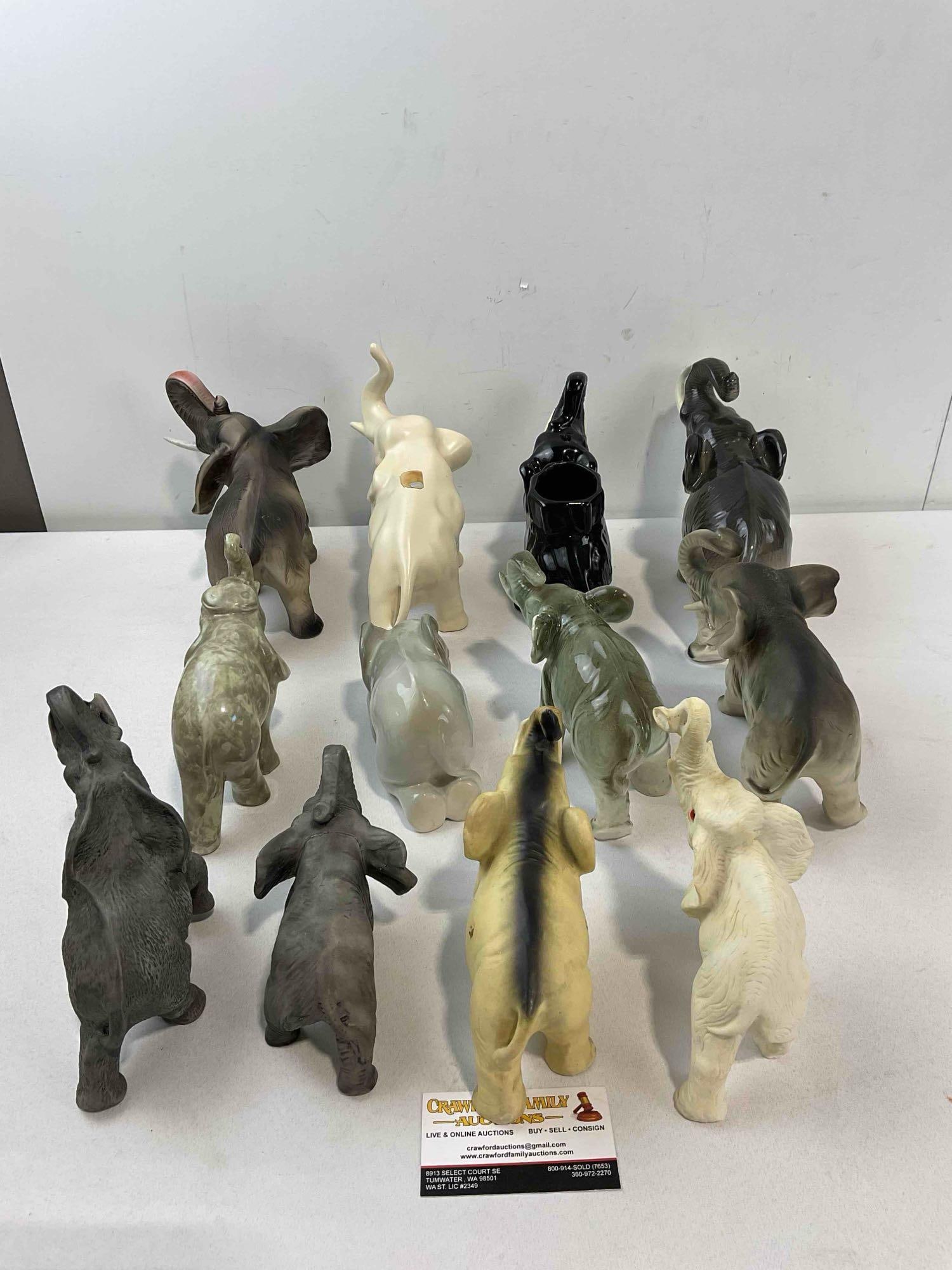 12 pcs Vintage Ceramic Elephant Figurines, incl. Made in Japan & More! Fair Condition. See pics. - 6