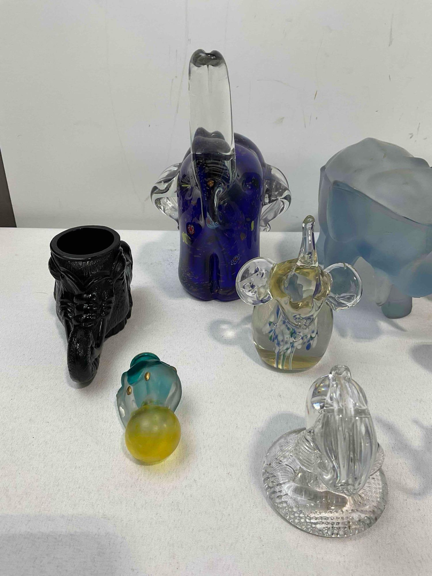 12 pcs Glass Elephant Figurines & Paper Weights, incl. Lenox Fine Crystal & More! See pics. - 4