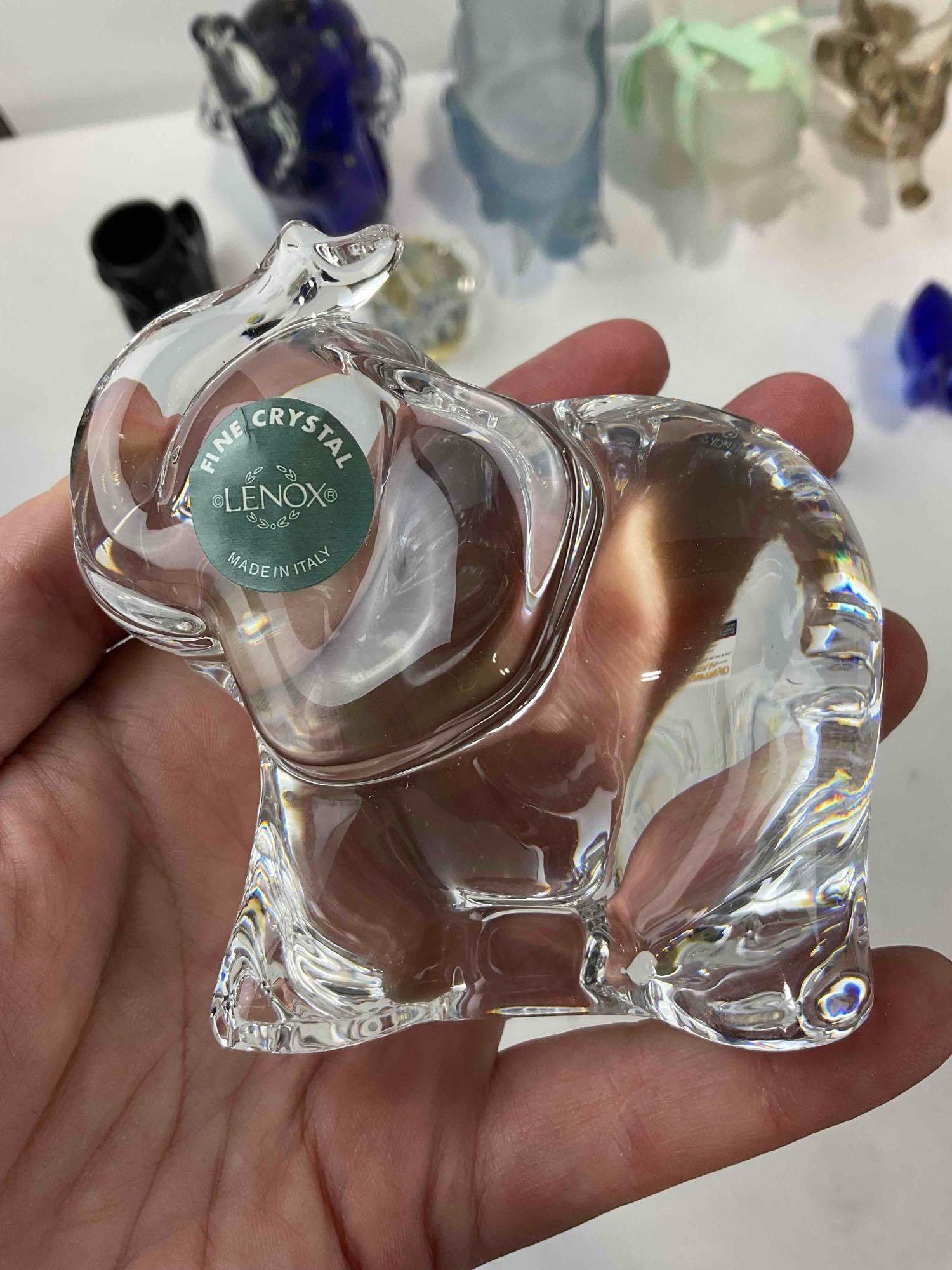 12 pcs Glass Elephant Figurines & Paper Weights, incl. Lenox Fine Crystal & More! See pics. - 6