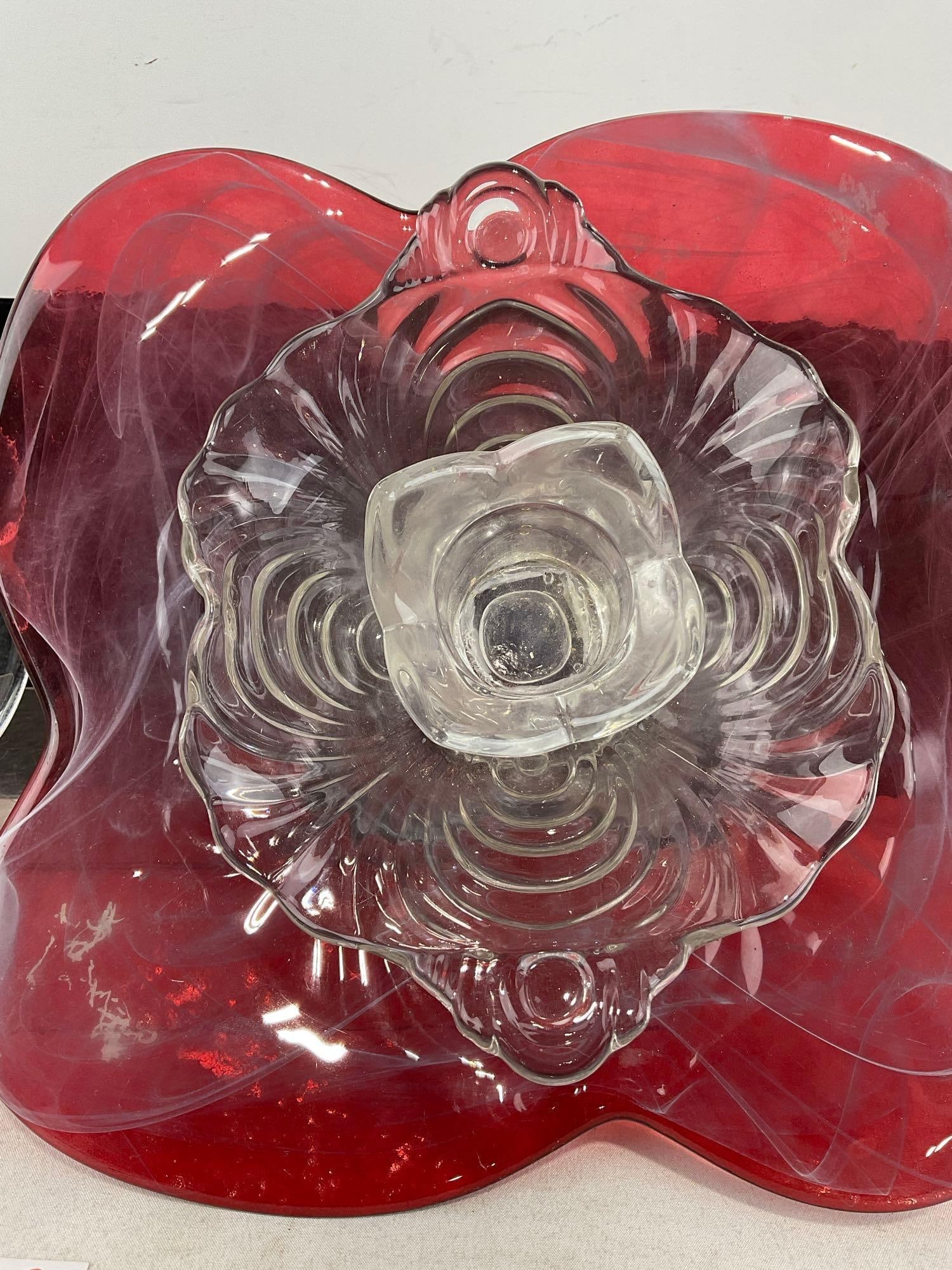 Pair of Fused Vintage Glass Plates & Bowls, Unique Handmade, Pink Depression Glass, & more included - 3