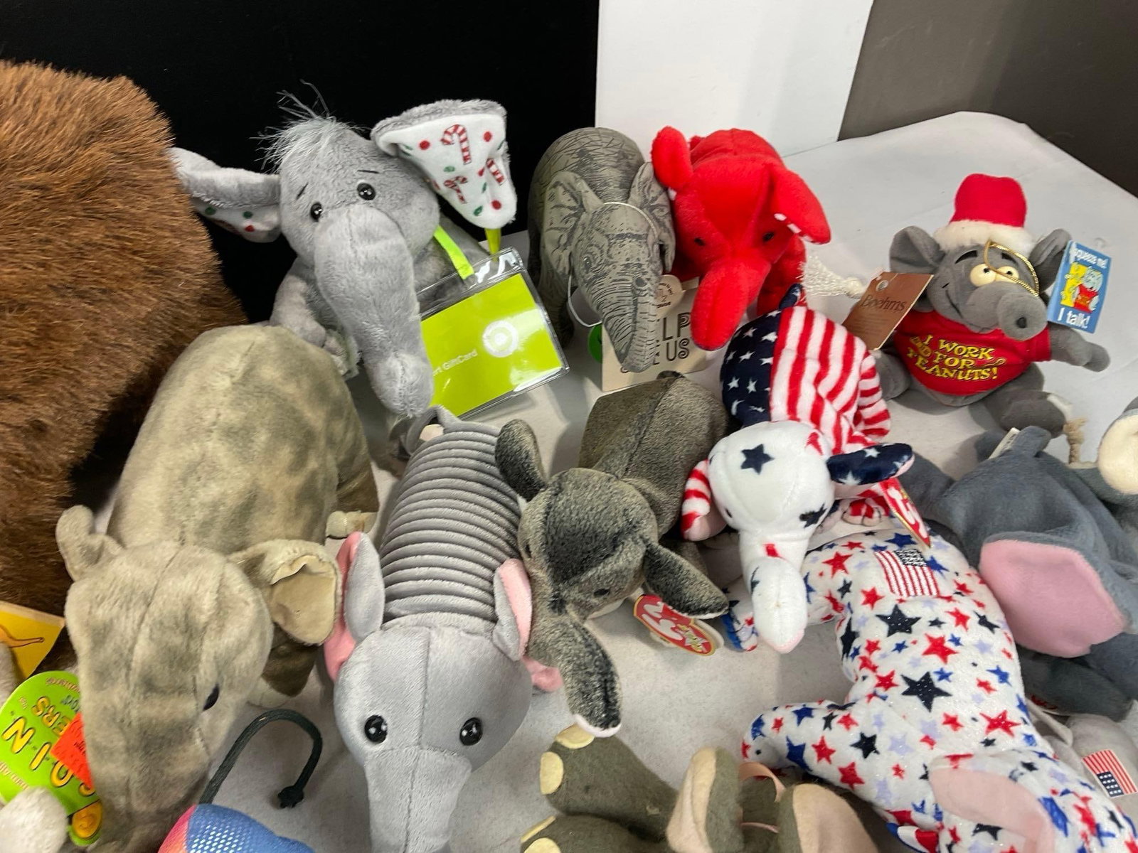 Collection of Elephant Plushes, Babar, Mammoth, Several Ty Beanie Babies, & more, approx 25 pieces - 4