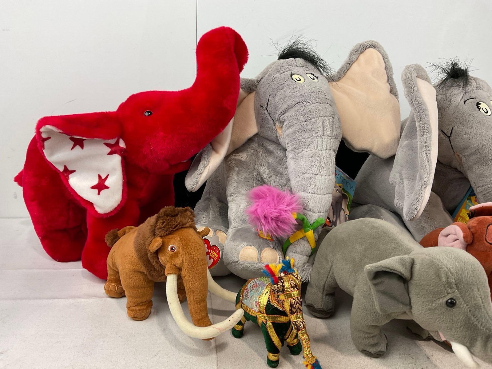 Collection of Elephant Plushes, 2x Horton Hears a Who, The Greatest Show on Earth & Ty Beanie Bab... - 2