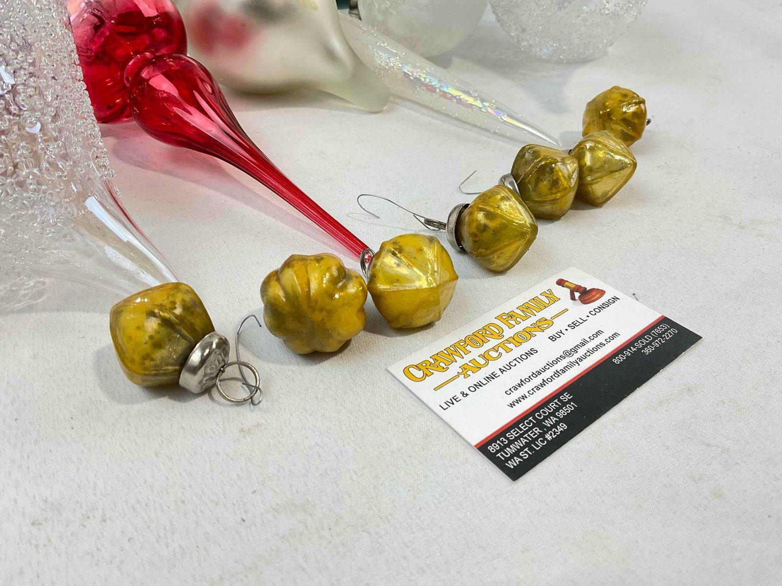 18 pcs Vintage Glass Christmas Tree Ornament Collection, incl. Baubles, Drops & More! See pics. - 4