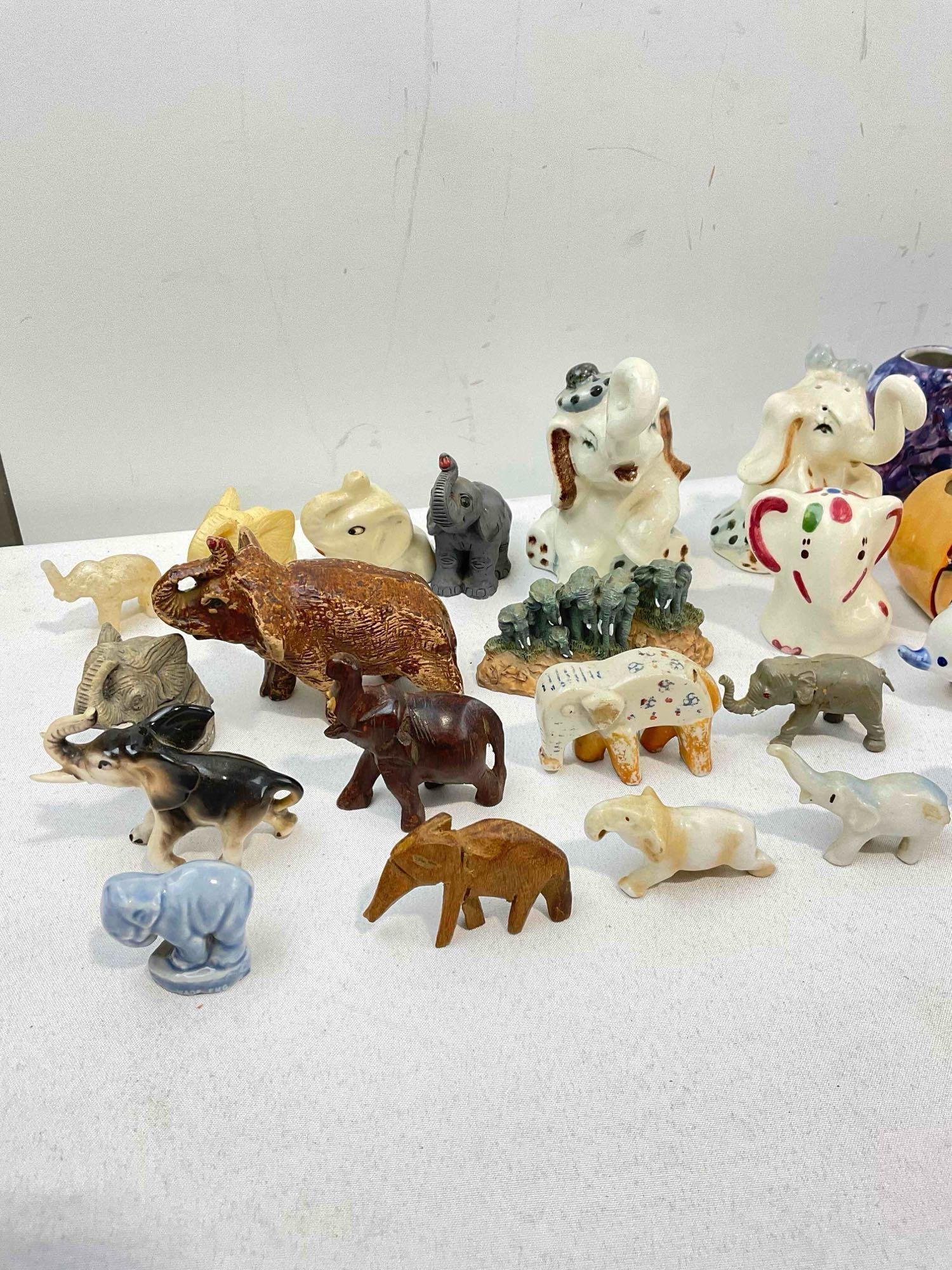 39 pcs Miniature Elephant Collection, incl. Ceramic, Glass, Resin, Wood, Stone & More! See pics. - 3