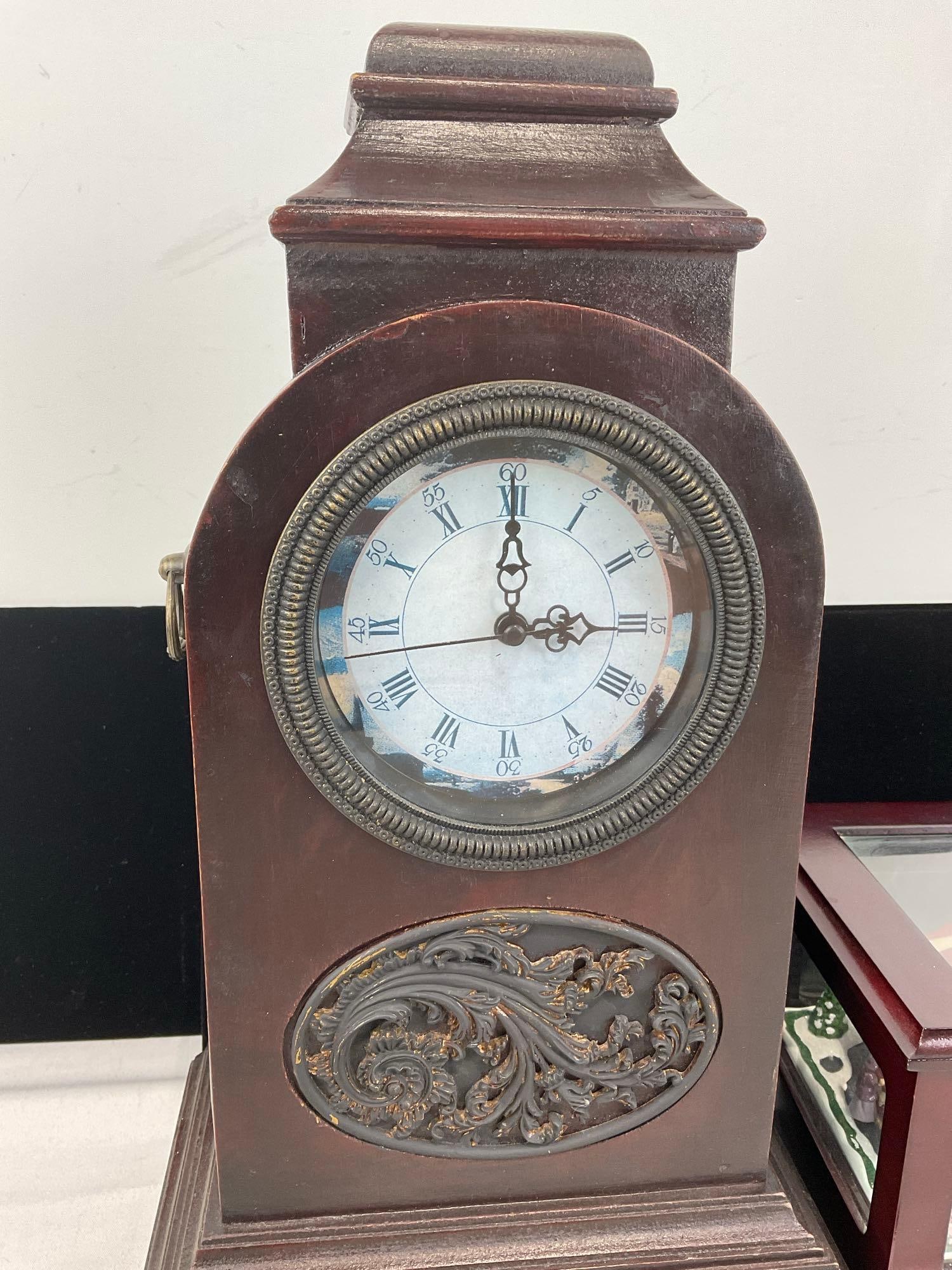 Three Hands Corp Mantel Clock & Mr. Christmas Carousel Music Box - 3