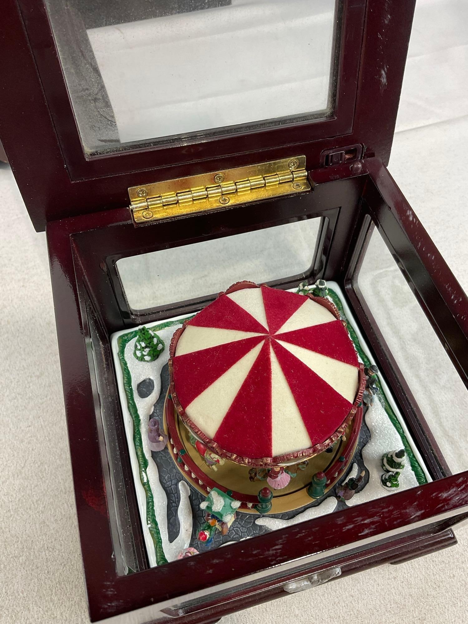 Three Hands Corp Mantel Clock & Mr. Christmas Carousel Music Box - 4