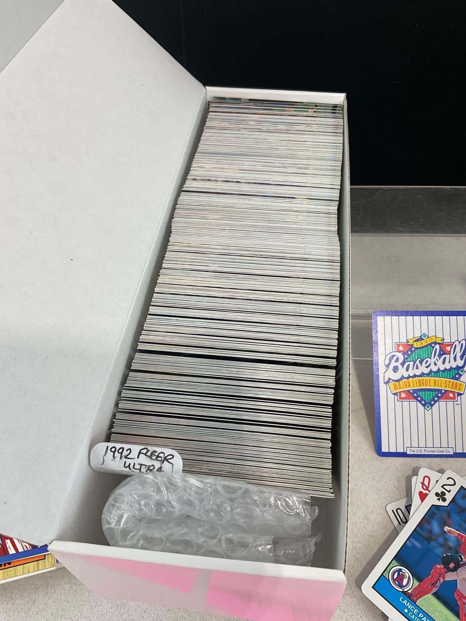 Boxes of Baseball Cards, 400 + 100 1980s-90s mixed, 500+ 1992 Fleer Ultra, variety of makes - 3