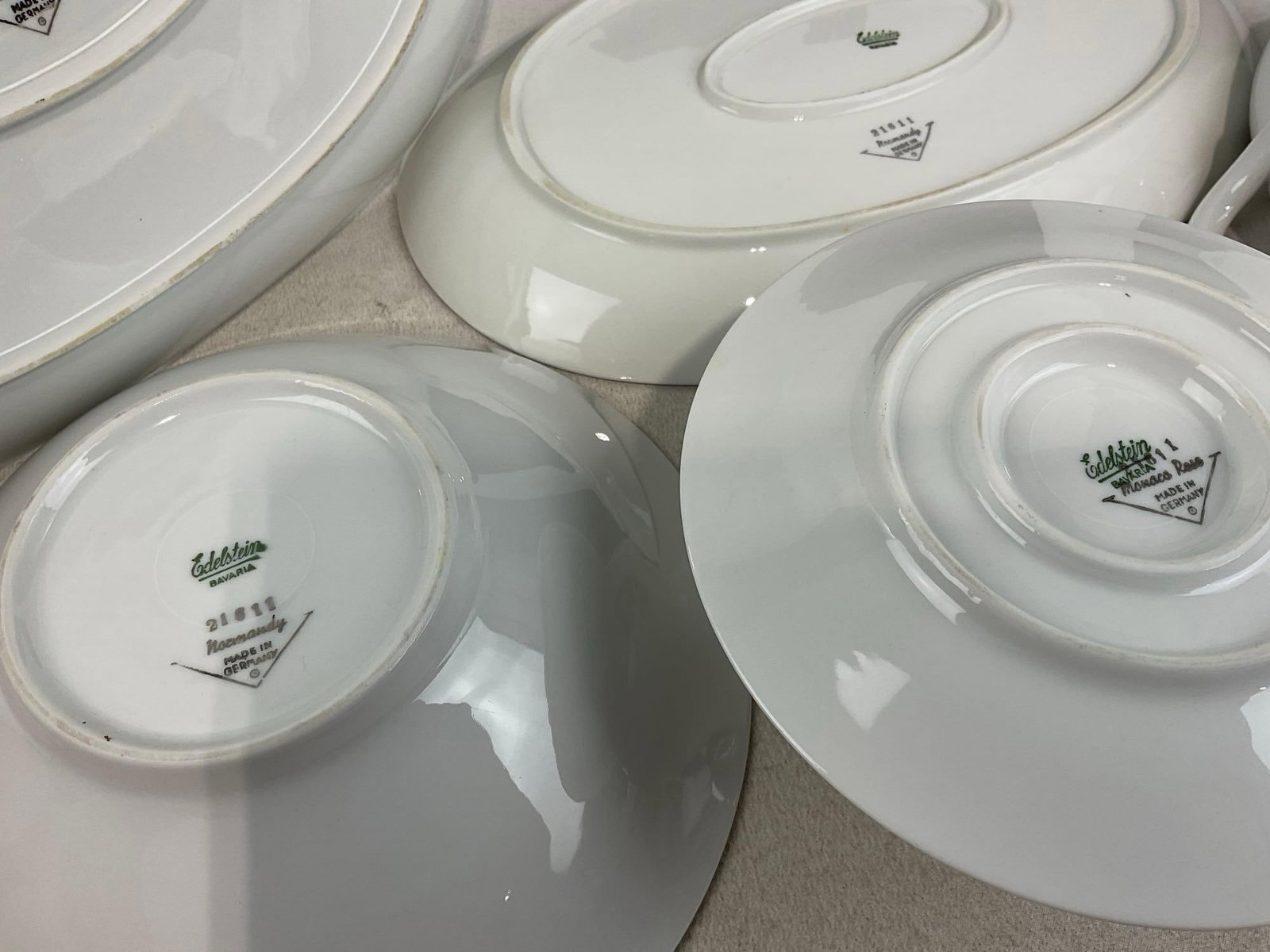 Edelstein Bavarian China, Normandy Pattern, 2 Platters, 1 serving bowl, gravy bowl & lidded bowl - 5