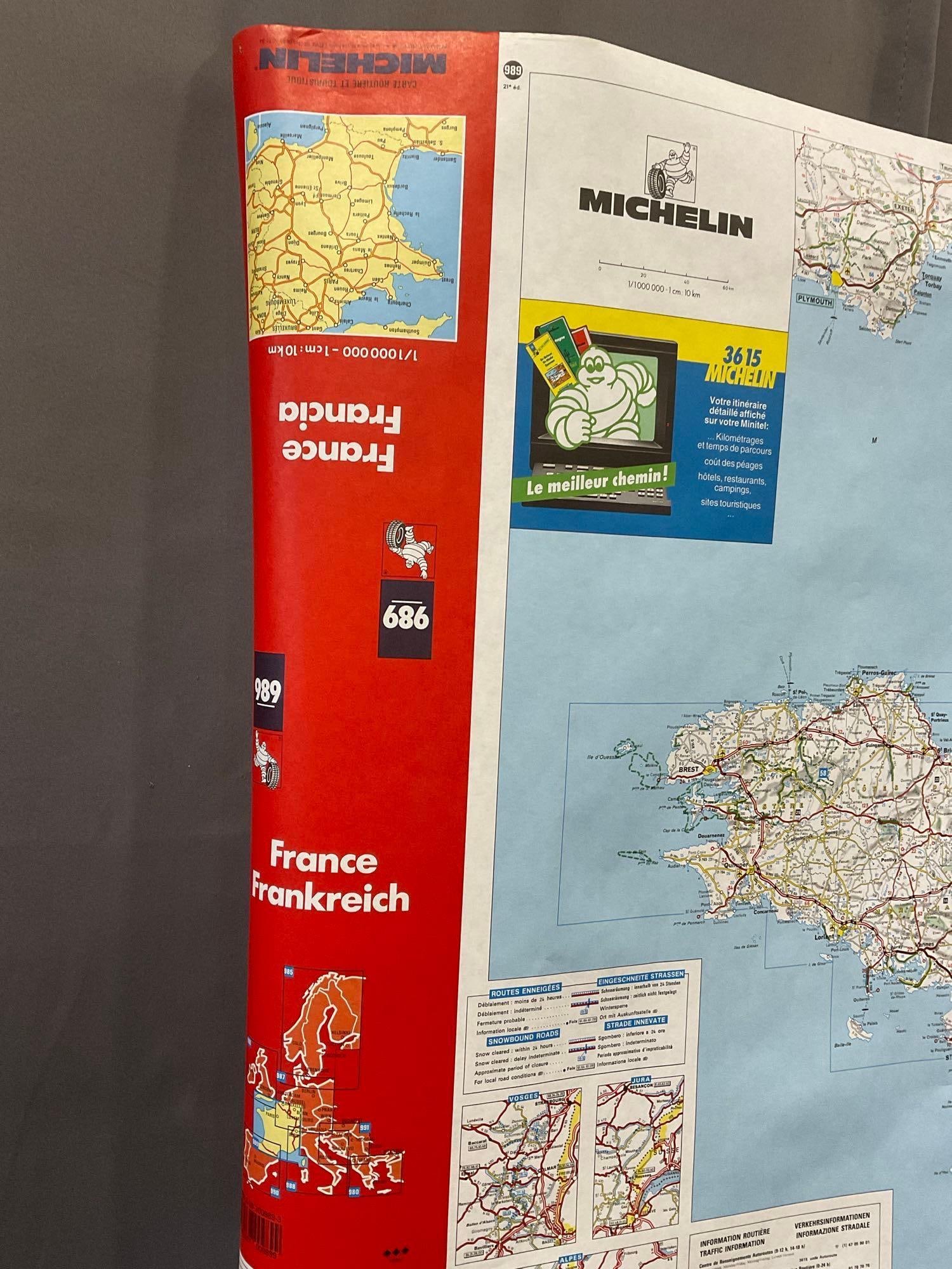 Michelin Tires France Map, #3615, Road Map, Rolled up - 2
