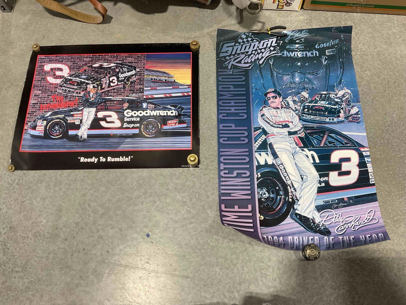 2 pcs Vintage Dale Earnhardt Posters, incl. 1994 Driver of the Year. Good Condition. See pics.: 2 pcs Vintage Dale Earnhardt Posters, incl. 1994 Driver of the Year. Good Condition. Minor wear indicative of age and use, condition is otherwise good. Larger Measures 22" x 36" DM-5510