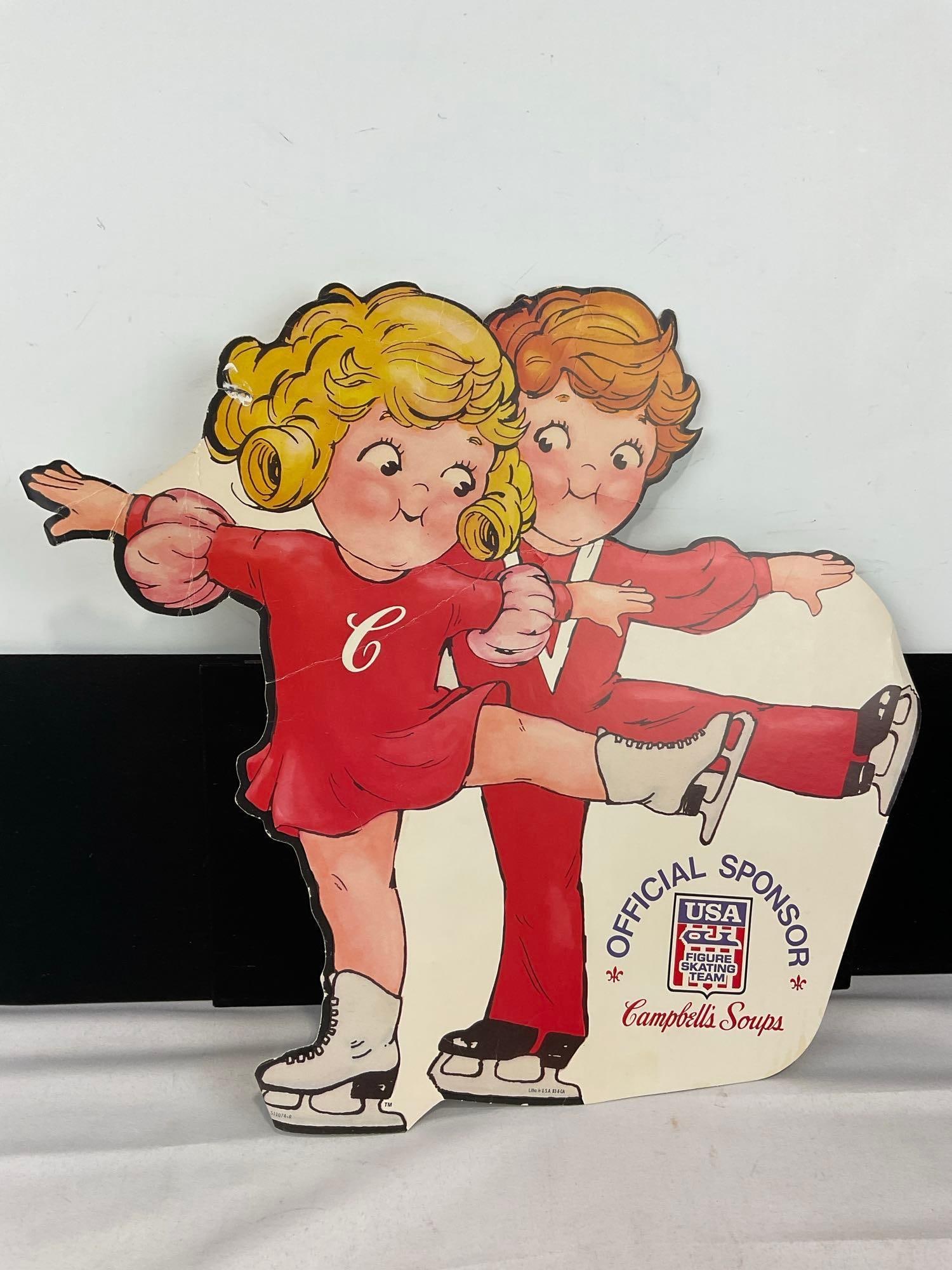 Vintage Promotional signs, 4x for Campbell Soups, Green Posable Dragon, & Slush Puppie sign - 6