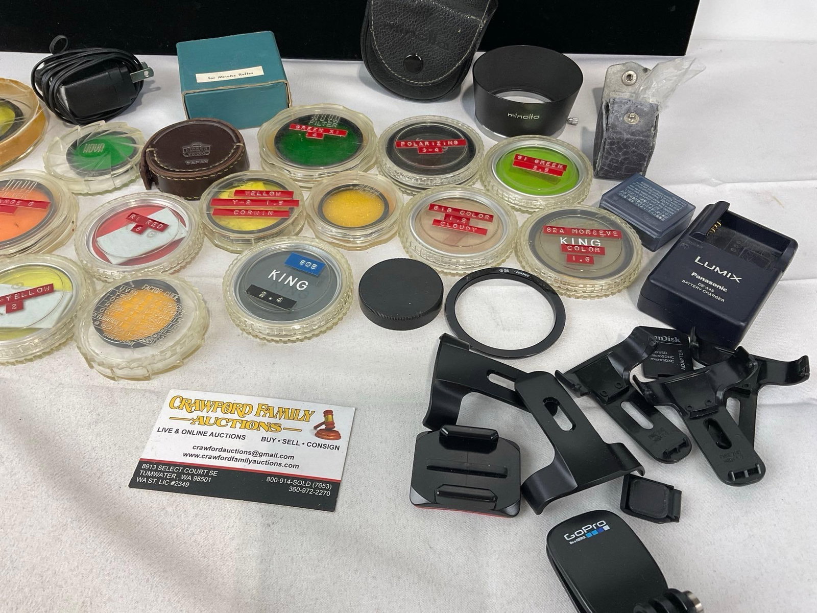 Camera Accessories, largely Filters, 15 pieces, Lumix battery & charger - 3