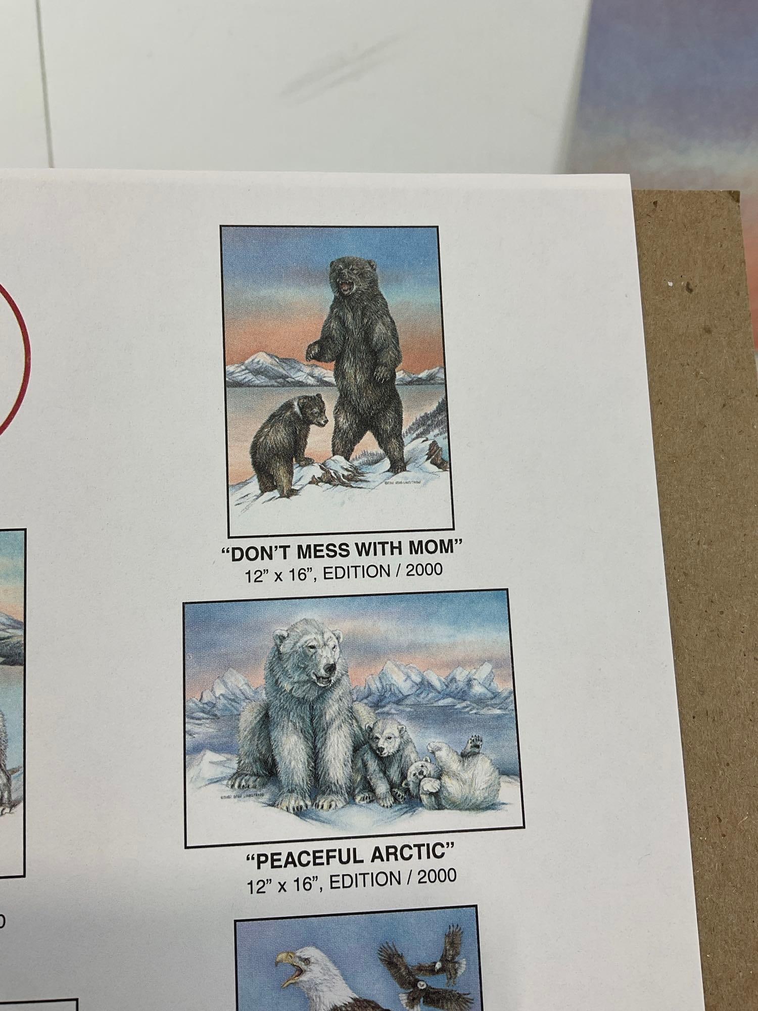 Unframed Limited Edition Alaskan Litho, titled Dont Mess with Mom by Doug Lindstrand 2002, 17x13 in - 3