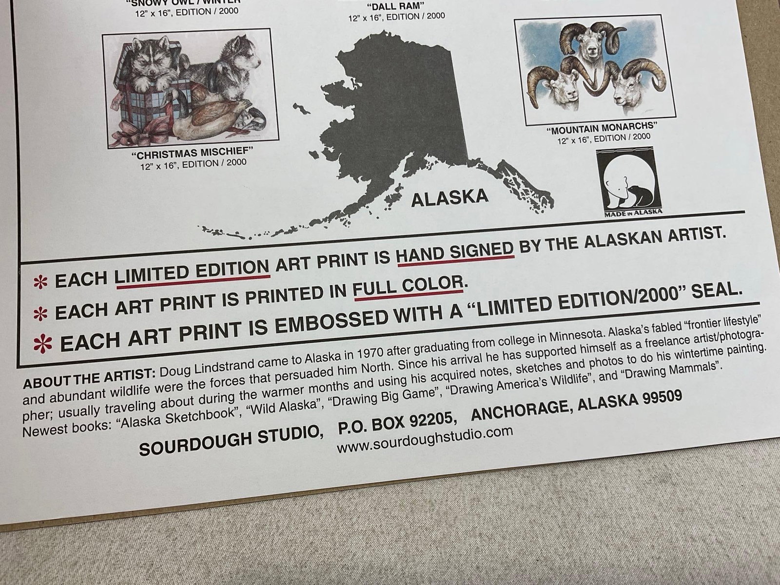 Unframed Limited Edition Alaskan Litho, titled Dont Mess with Mom by Doug Lindstrand 2002, 17x13 in - 4