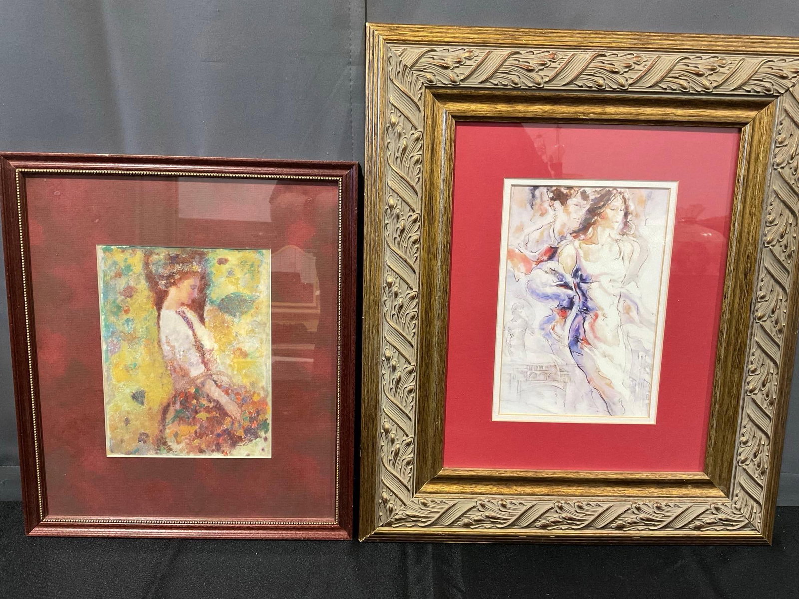 Pair of Framed Art Prints, Memories of Florence I by Peter Nixon & Gathering Blossoms by Hua Chen,: Appears to be in good shape. The piece measures approx 21h x 17w x 4d inches. See pics. E-5980