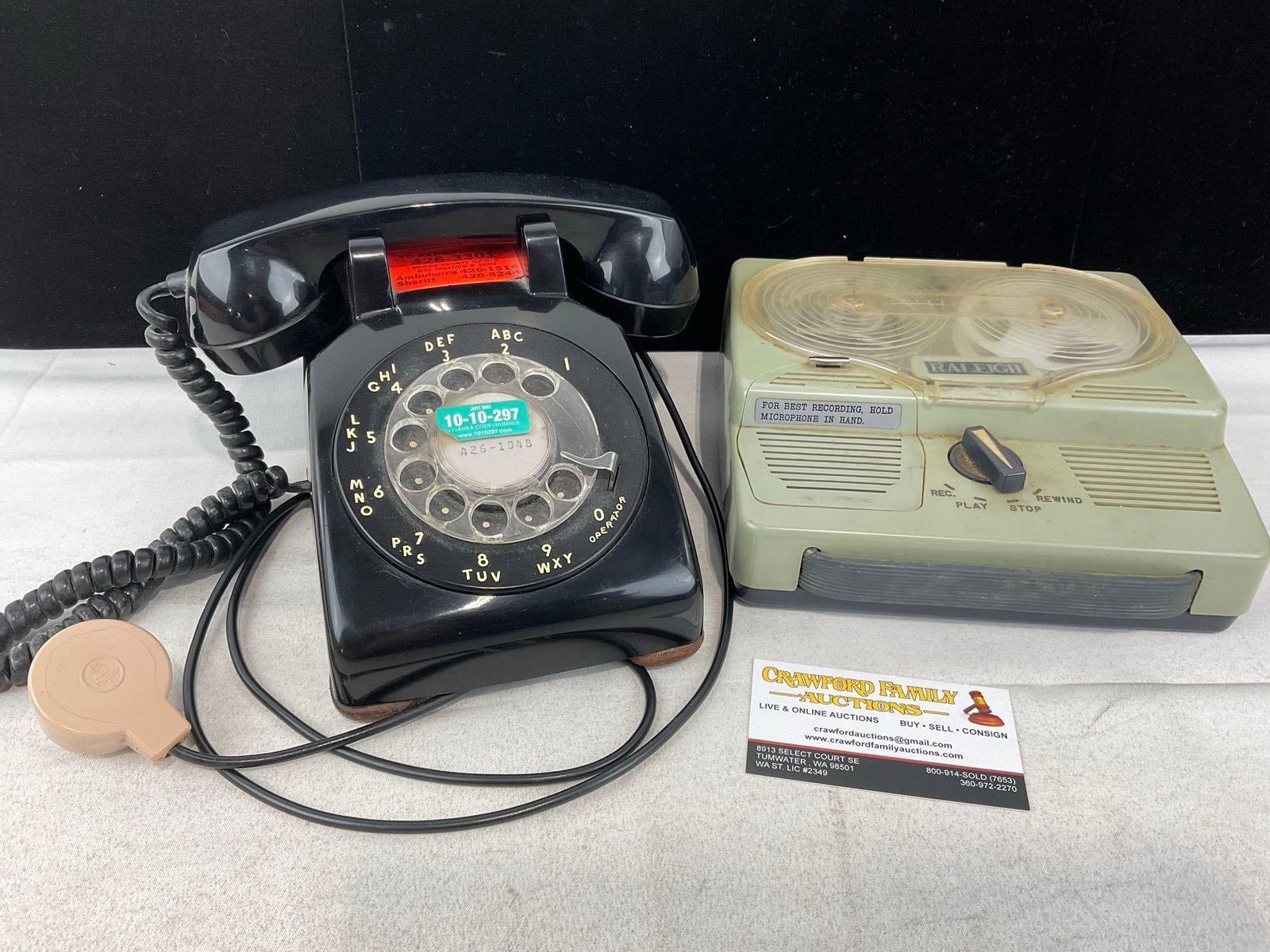 Vintage Mayfair 4 Transistor Reel to Reel Tape Recorder model 420, & Bell Western Electric Teleph...: Appears to be in good shape. The piece measures approx 9h x 10w x 11d inches. See pics. E-6300