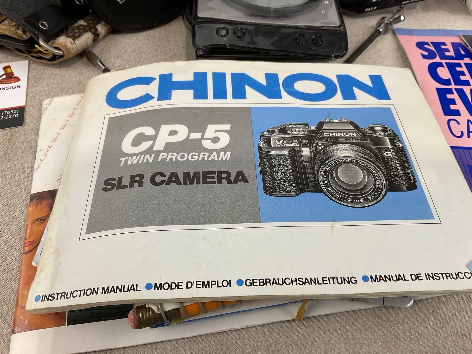 Chinon CP-5 SLR Camera & Kodak Extralite Thin Profile Camera, Case, Lenses, & accessories - 4
