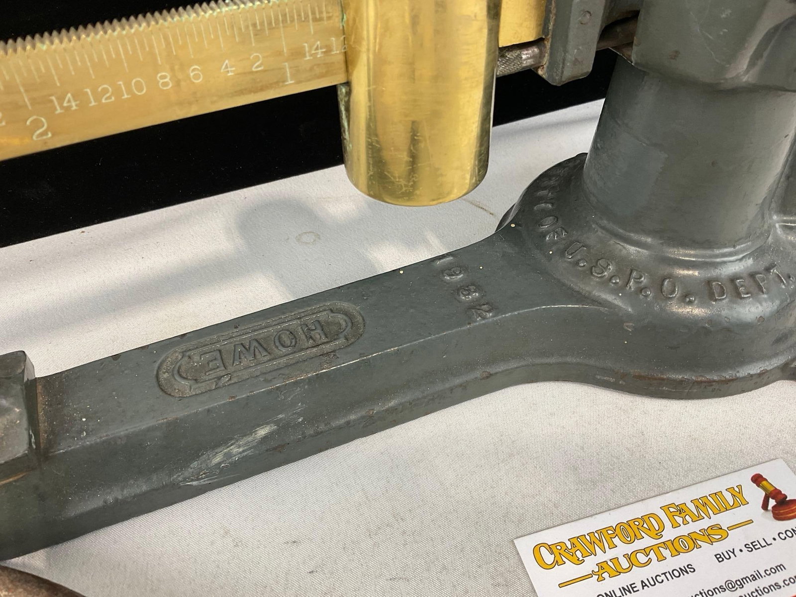 Early 20th Century 1932 Howe Scale, Cast Iron Platform Scale w/Brass Counterbalance, 10x20x11 inc... - 3