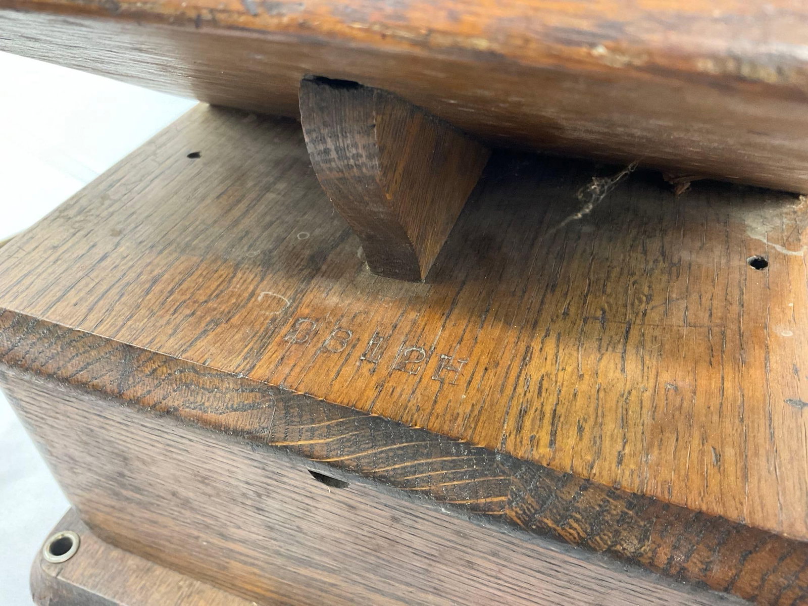 Antique Early 1900s Antique Wooden Wall Mounted Crank Telephone, Mouth cone missing - 4