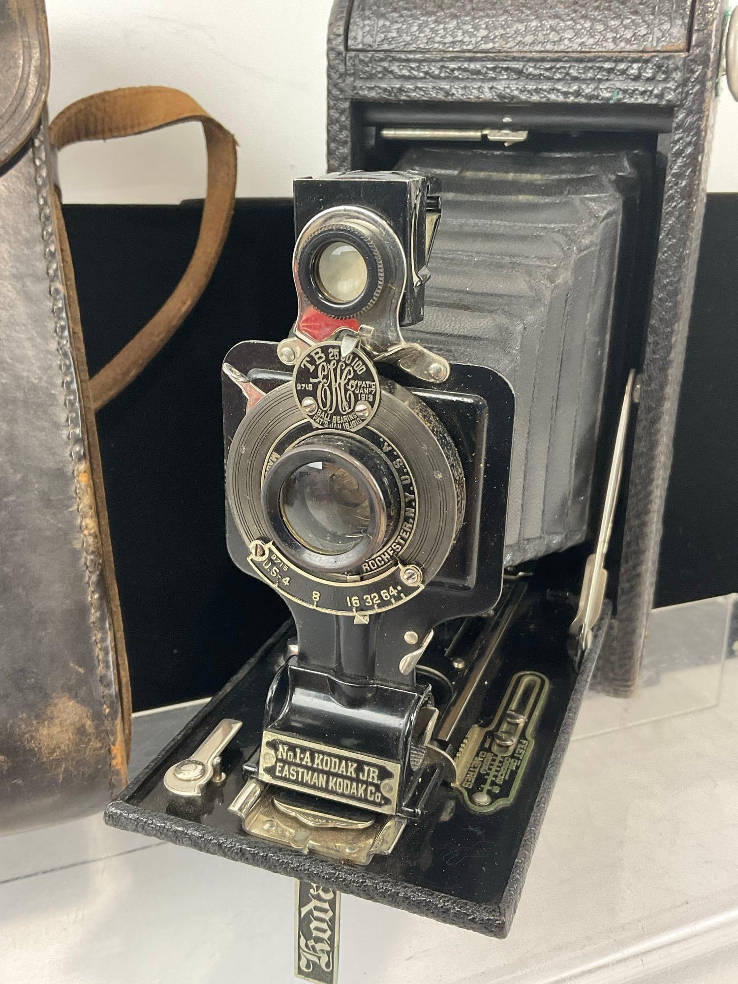 Early 20th Century Camera by Eastman Kodak Co. No.1-A Kodak Jr, 10x6x4 inches, w/leather case - 3