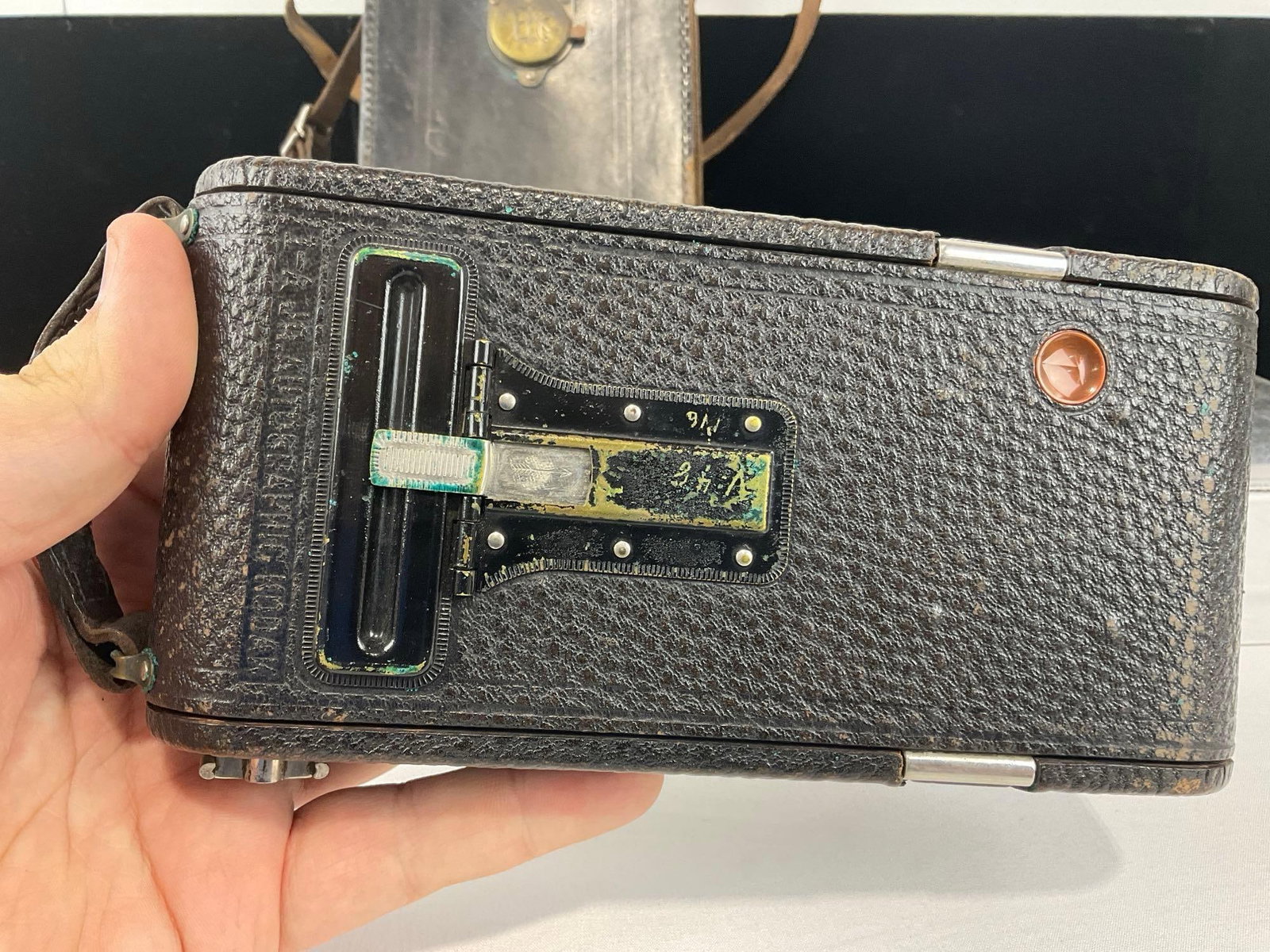 Early 20th Century Camera by Eastman Kodak Co. No.1-A Kodak Jr, 10x6x4 inches, w/leather case - 5