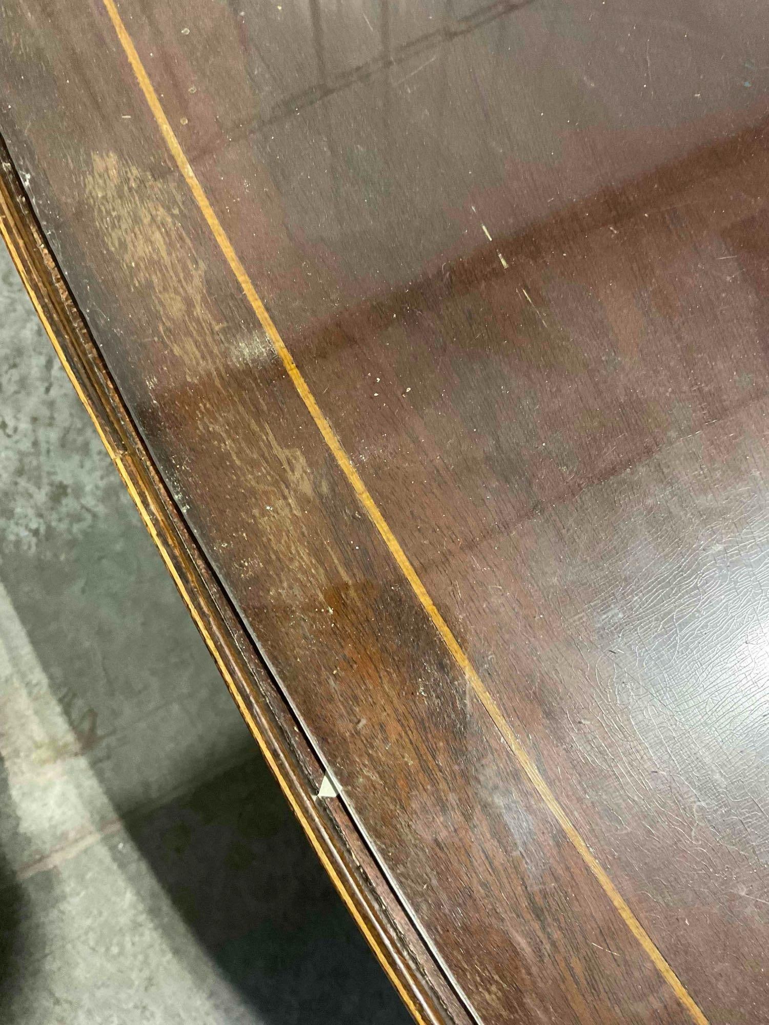 Vintage Mahogany? Wood Oval Coffee Table w/ Glass Top & Drawer. Fair Condition. See pics. - 7