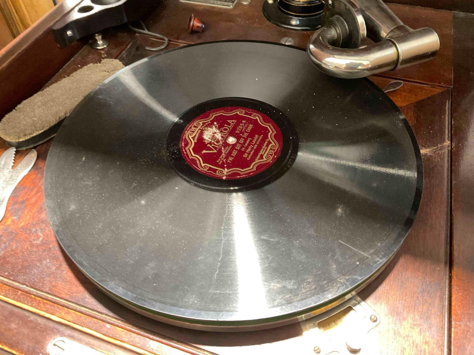 Antique Victor Talking Machine Co. Victrola Model VV-XIV w/ Uncounted Record Collection. - 6