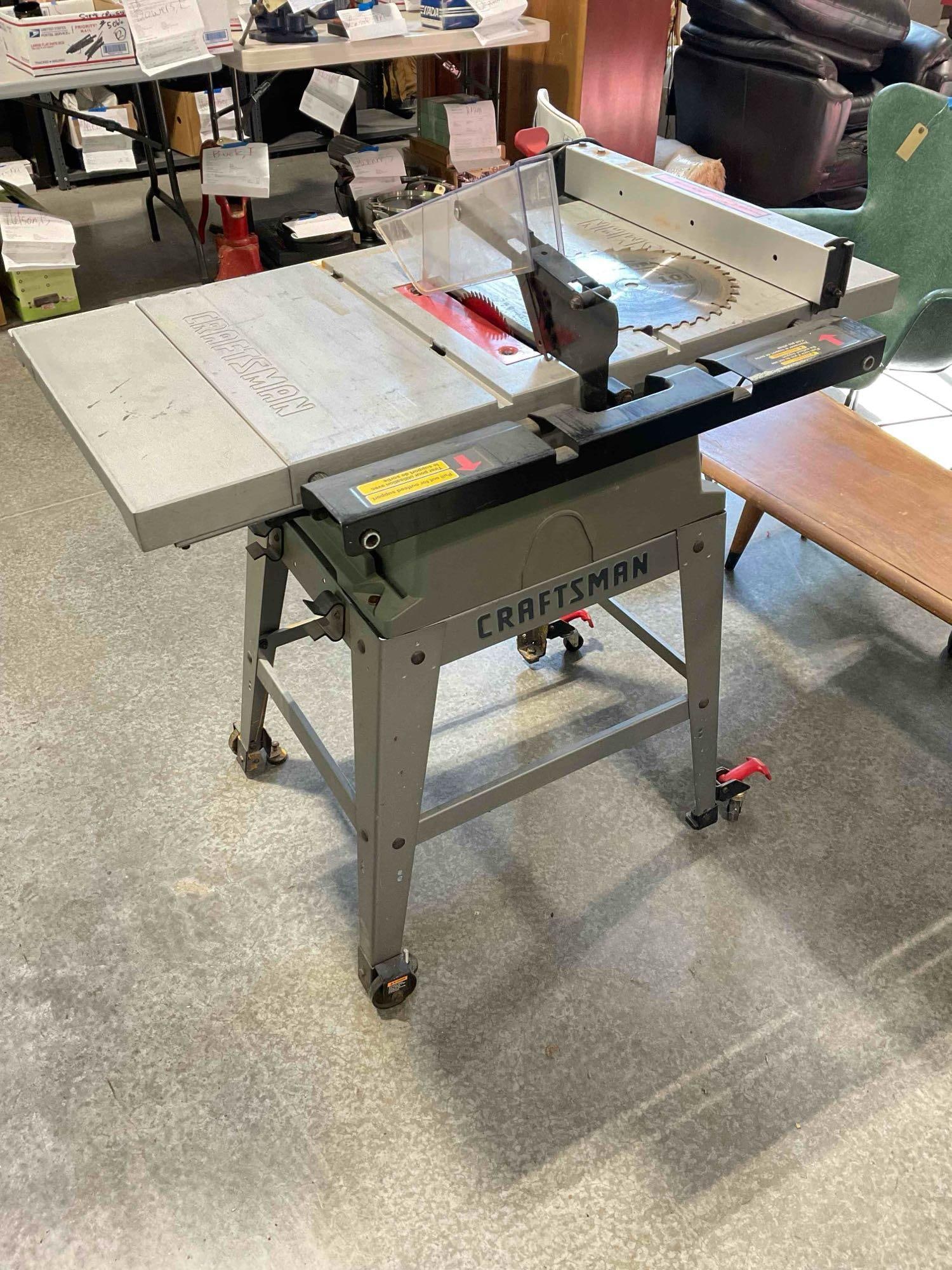 Craftsman 10" 3.0 HP Table Saw Model 137.248830. Tested, Works. See pics. - 7