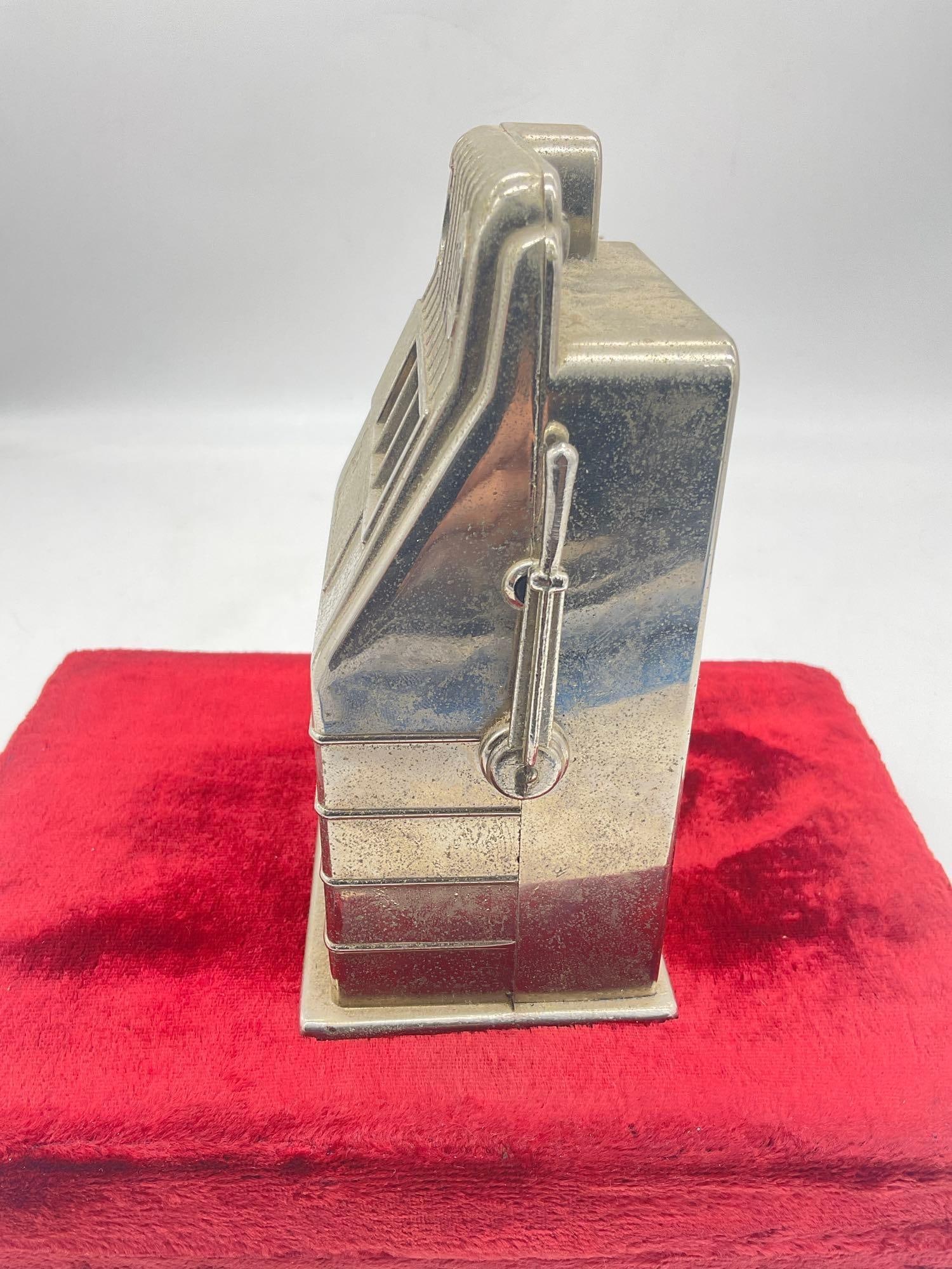 Circa 1950's / 60's Las Vegas Jack pot metal Mechanical toy 10 cent Slot machine coin bank - 2
