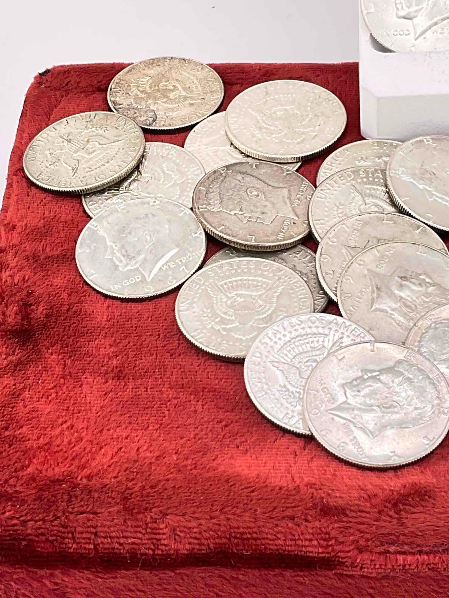 31 x 1965 - 1970 40% Silver Kennedy Half Dollar Coins assorted date & Mint marks - 3